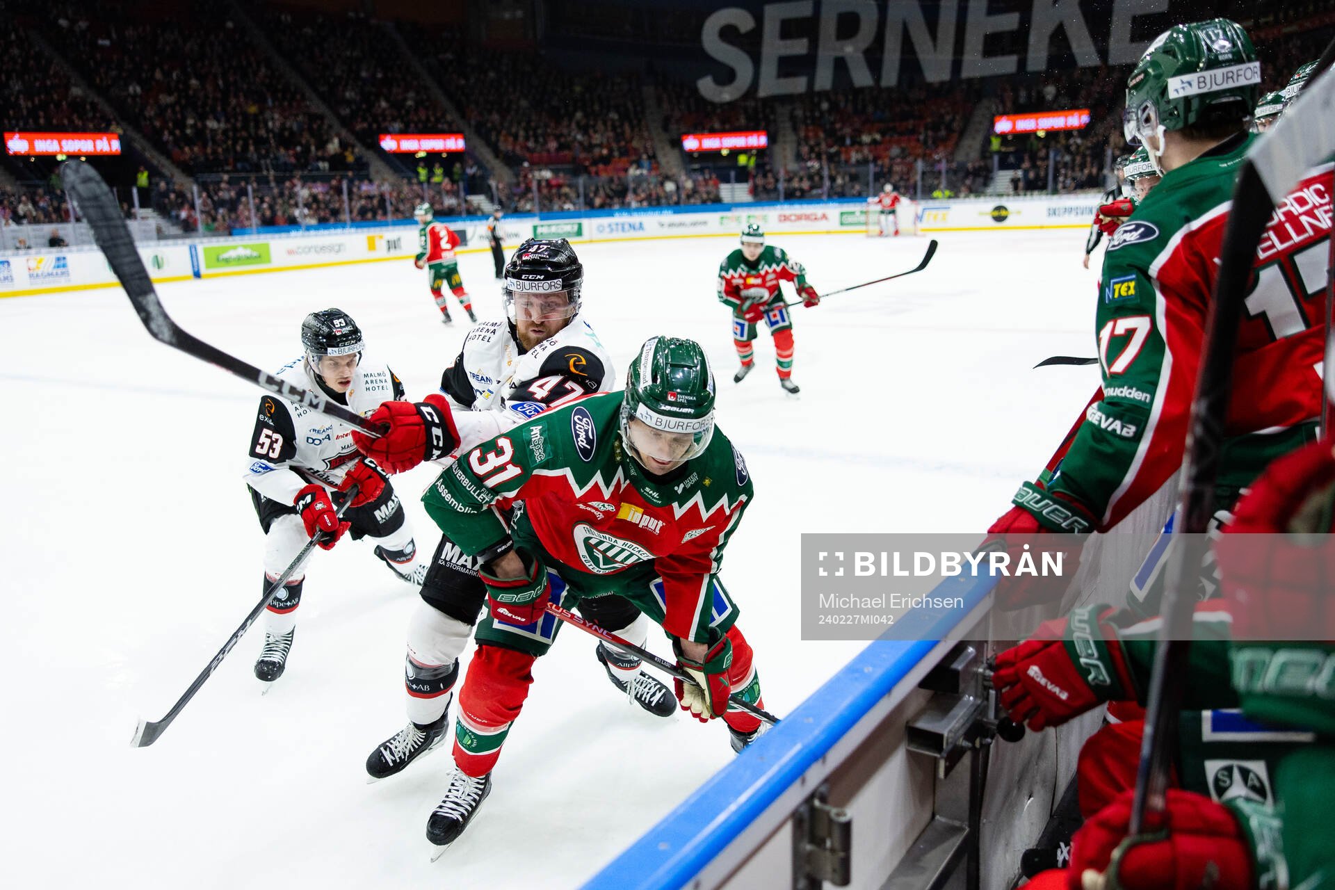 Malmö Redhawks Joakim Ryan och Frölundas Nicklas Lasu