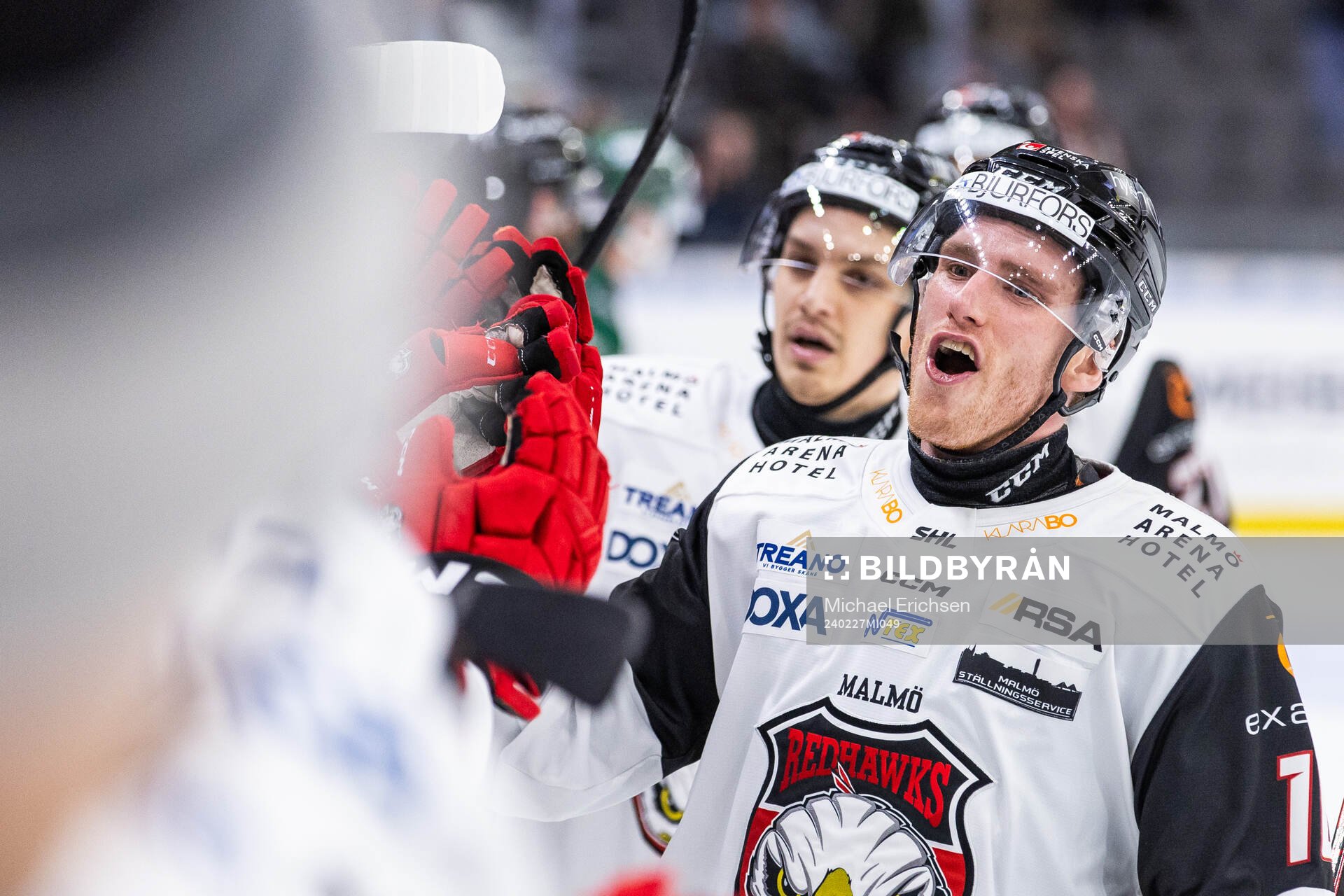 Malmö Redhawks Matias Lassen jublar