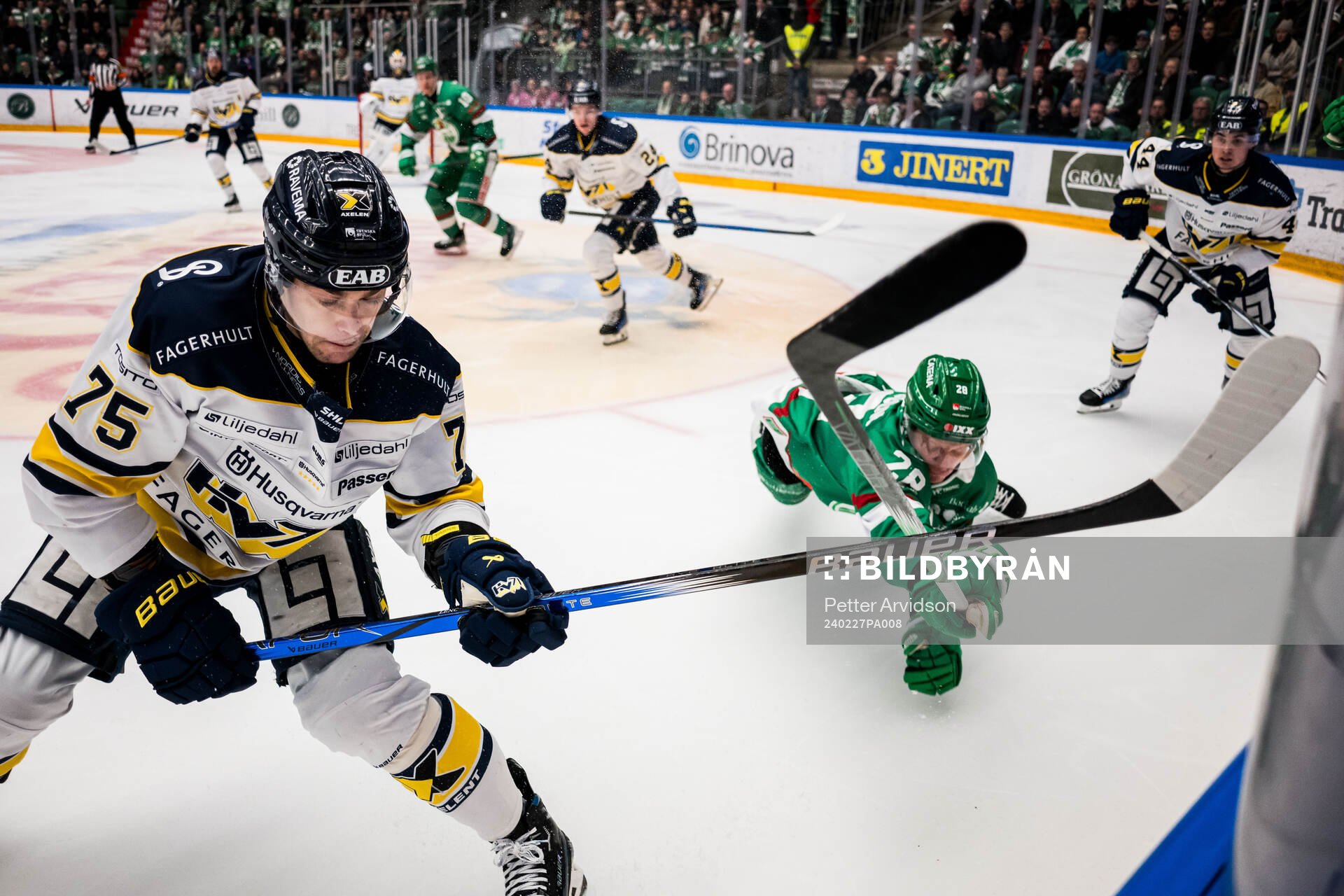 HV71s Radan Lenc och Rögles Anton Bengtsson
