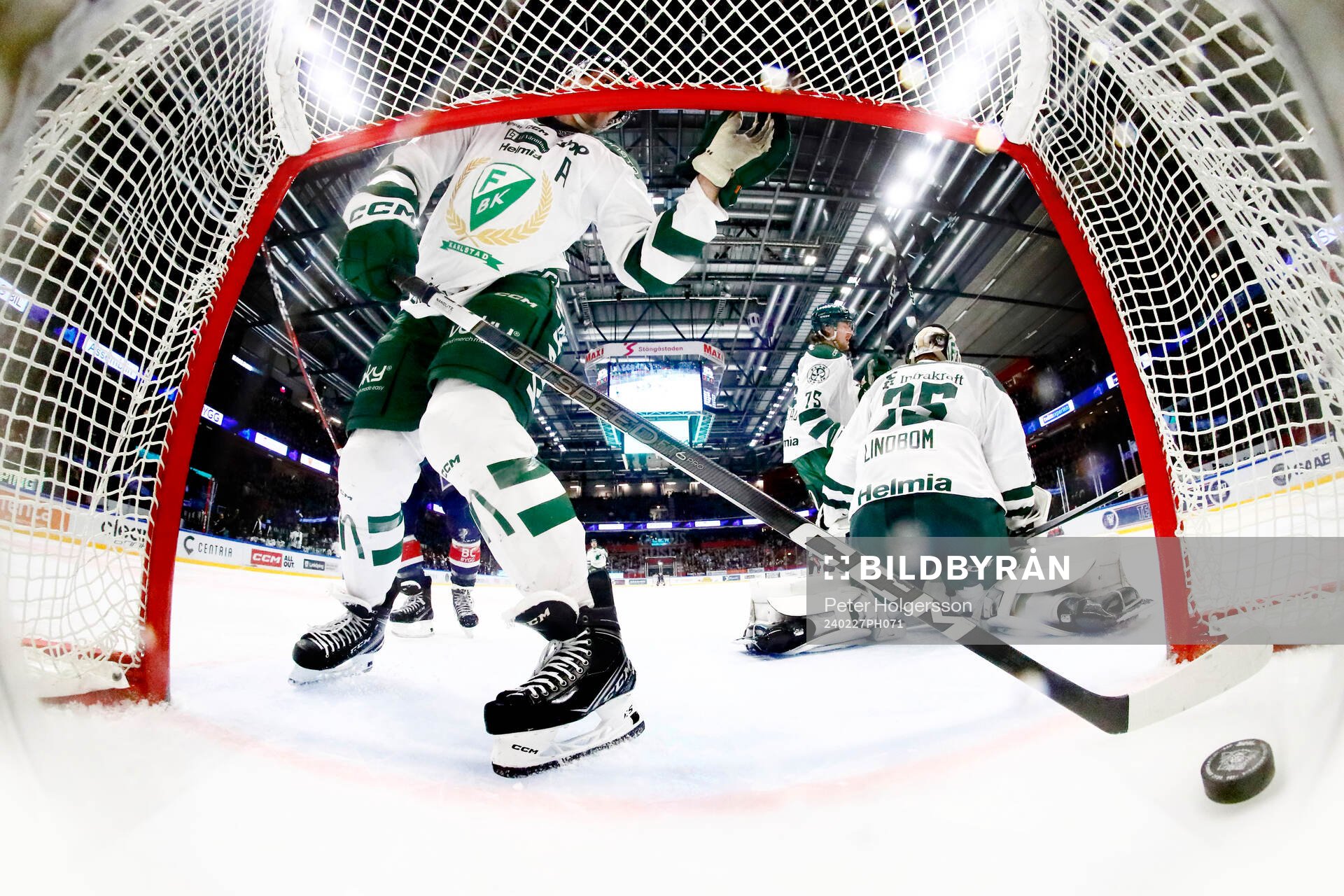 Färjestads Joakim Nygård vid mål 3-4 av Linköpings