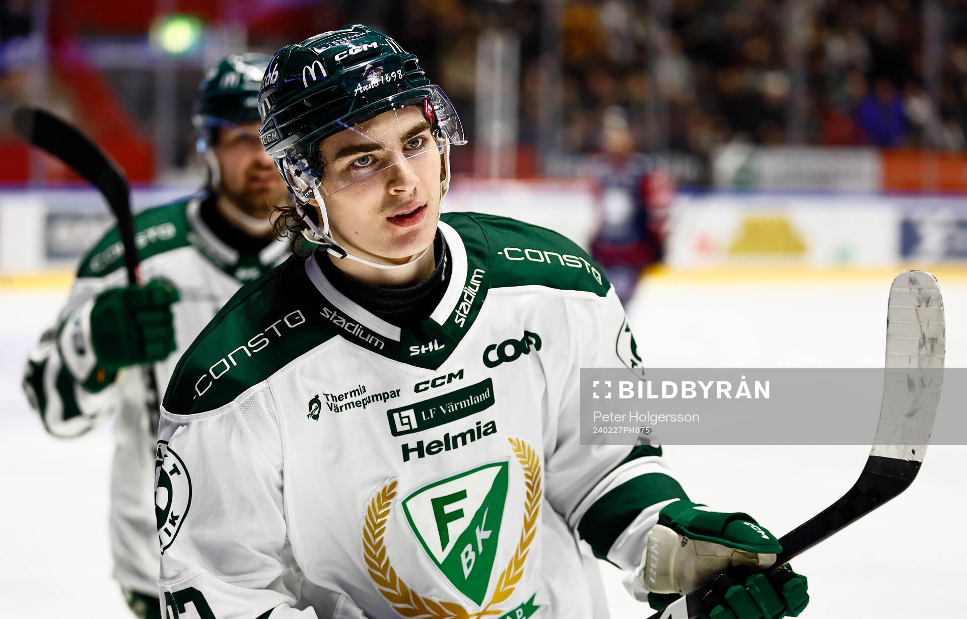 Färjestads Liam Öhgren jublar