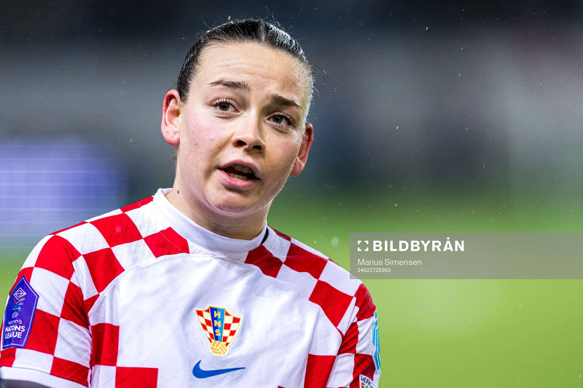 Paula Vidović of Croatia after the UEFA Women’s Nations League play-off football match between Norway and Croatia on February 27, 2024 in Stavanger.