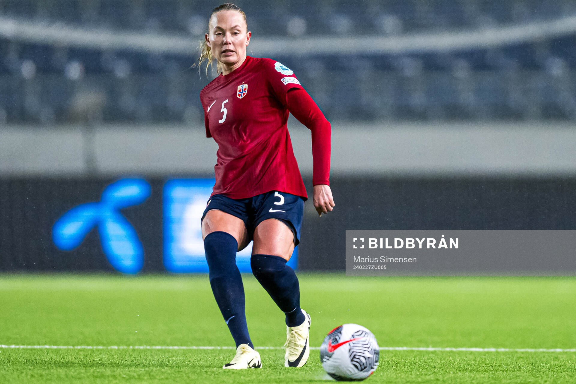 Guro Bergsvand of Norway during the UEFA Women’s Nations League play-off football match between Norway and Croatia on February 27, 2024 in Stavanger.