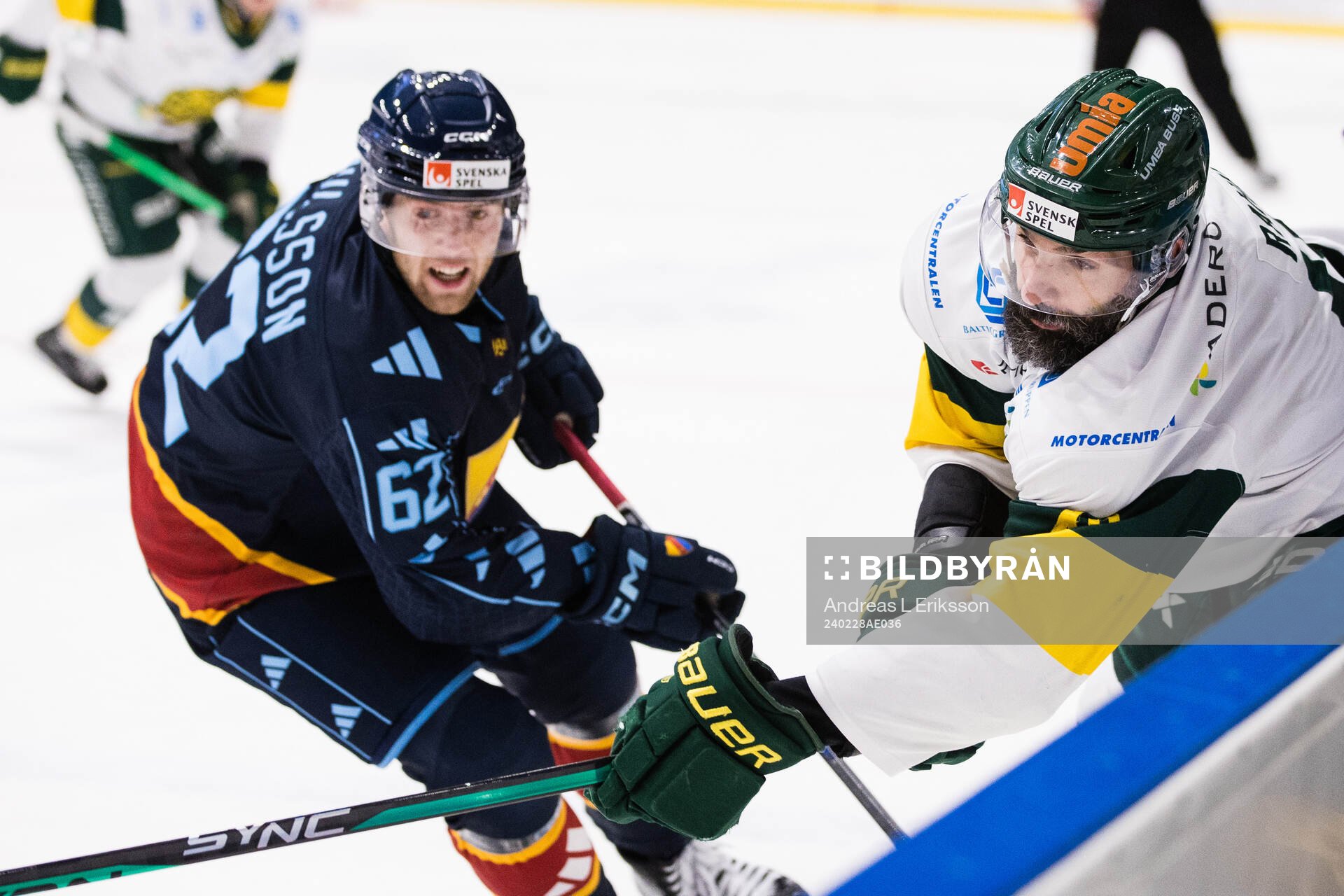 Djurgårdens Wiktor Nilsson och Björklövens Daniel Rahimi