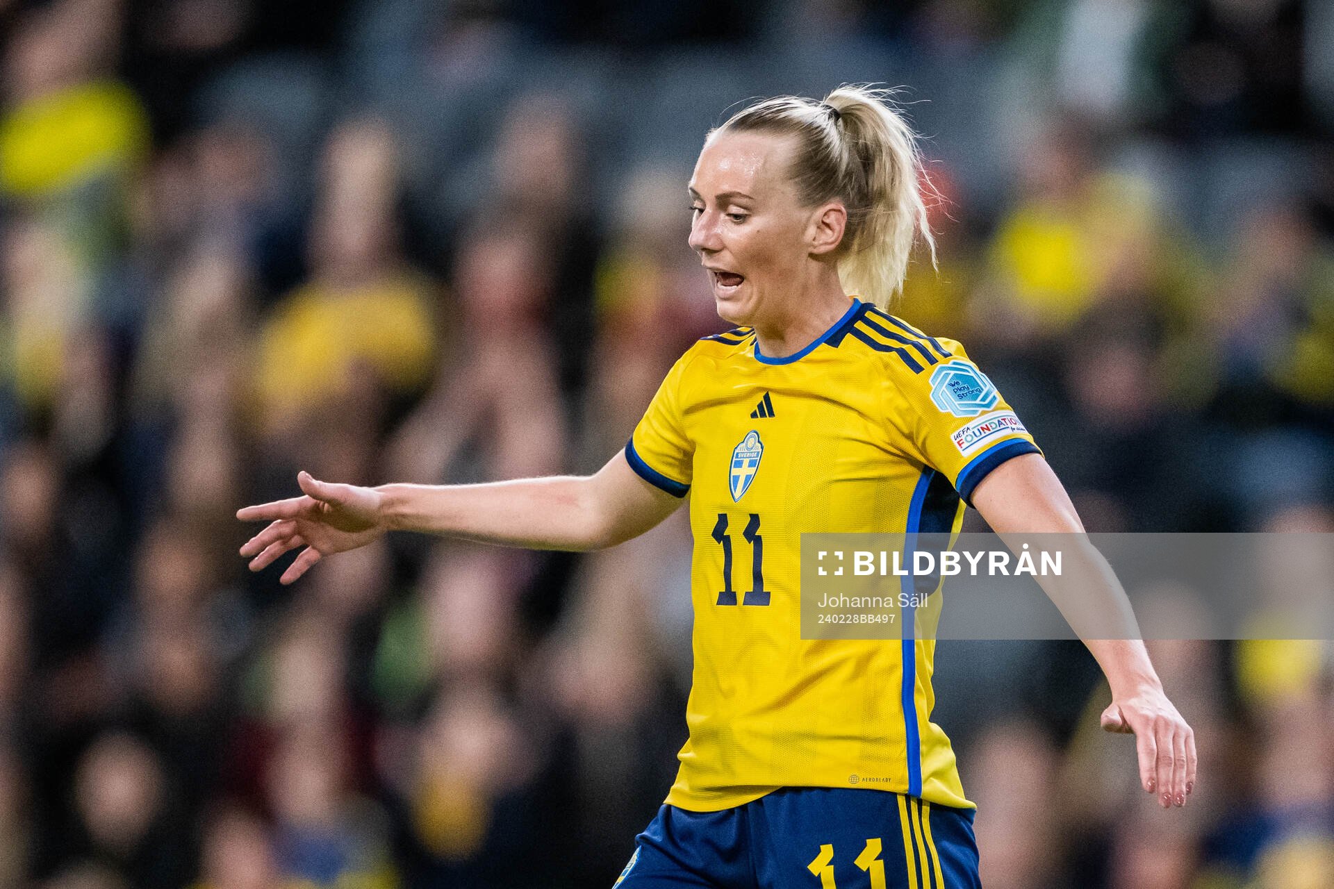 Stina Blackstenius of Sweden looks dejected