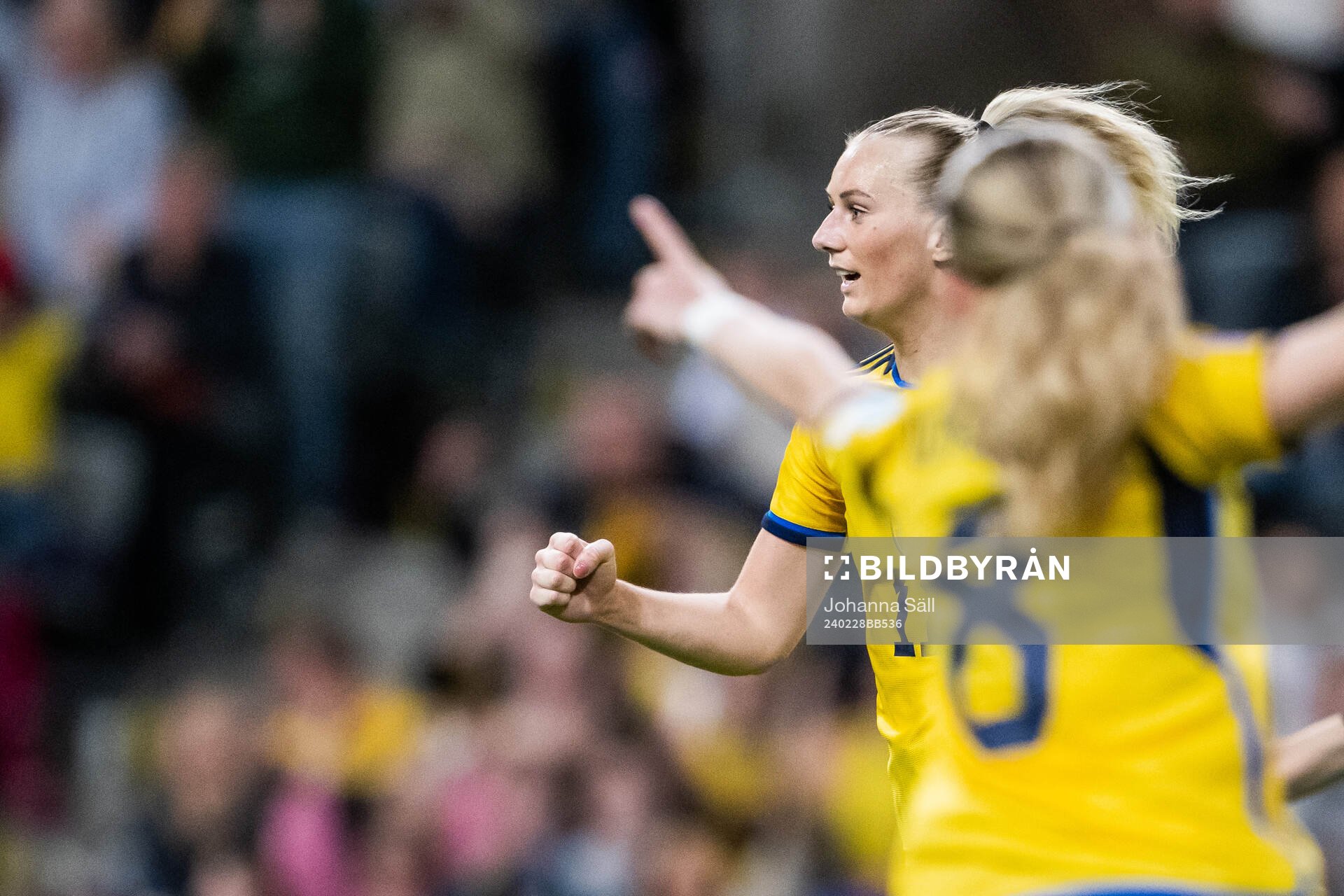 Stina Blackstenius of Sweden celebrates