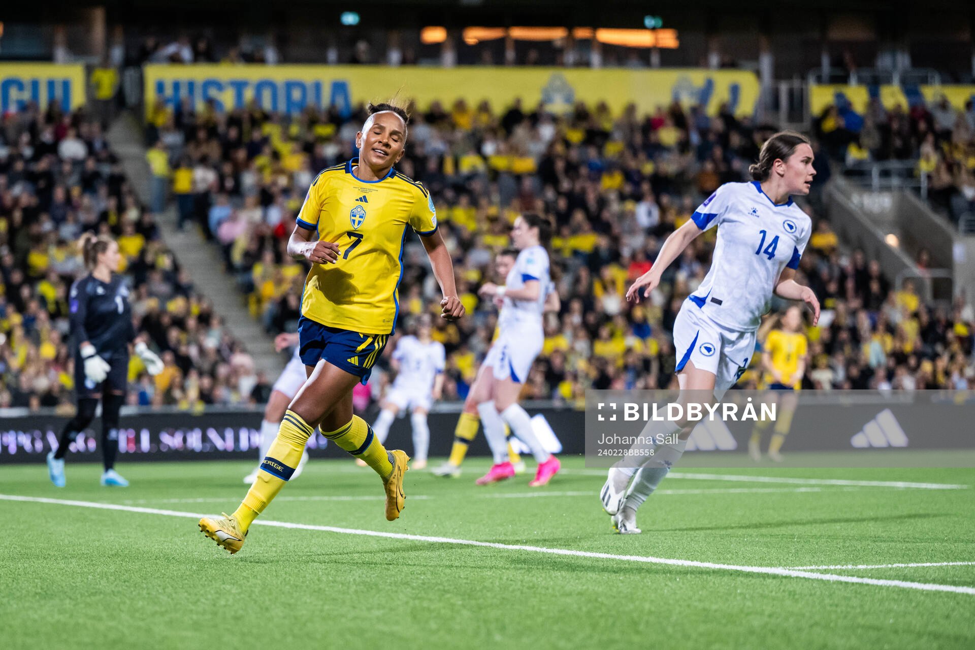 Madelen Janogy of Sweden looks dejected