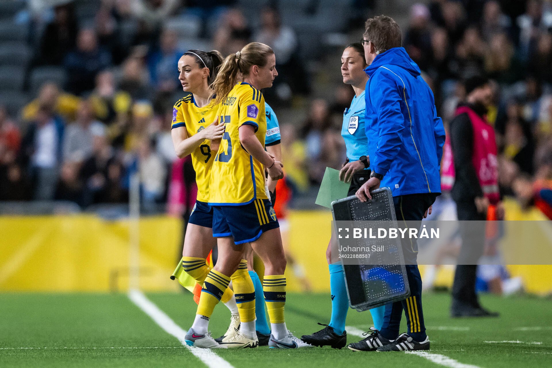 Kosovare Asllani of Sweden is substituted