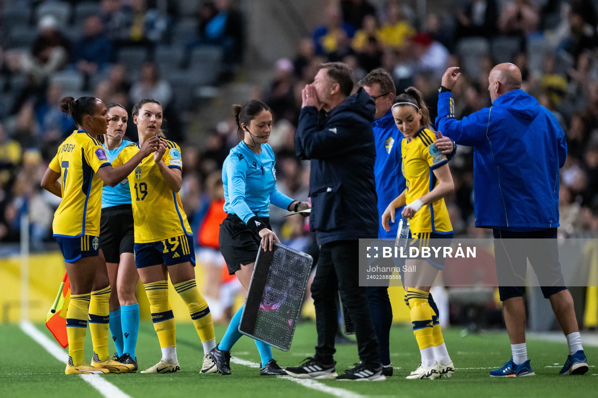 Madelen Janogy of Sweden is substituted off for Johanna