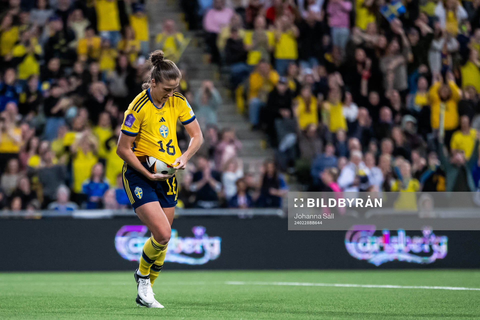 Filippa Angeldahl of Sweden celebrates