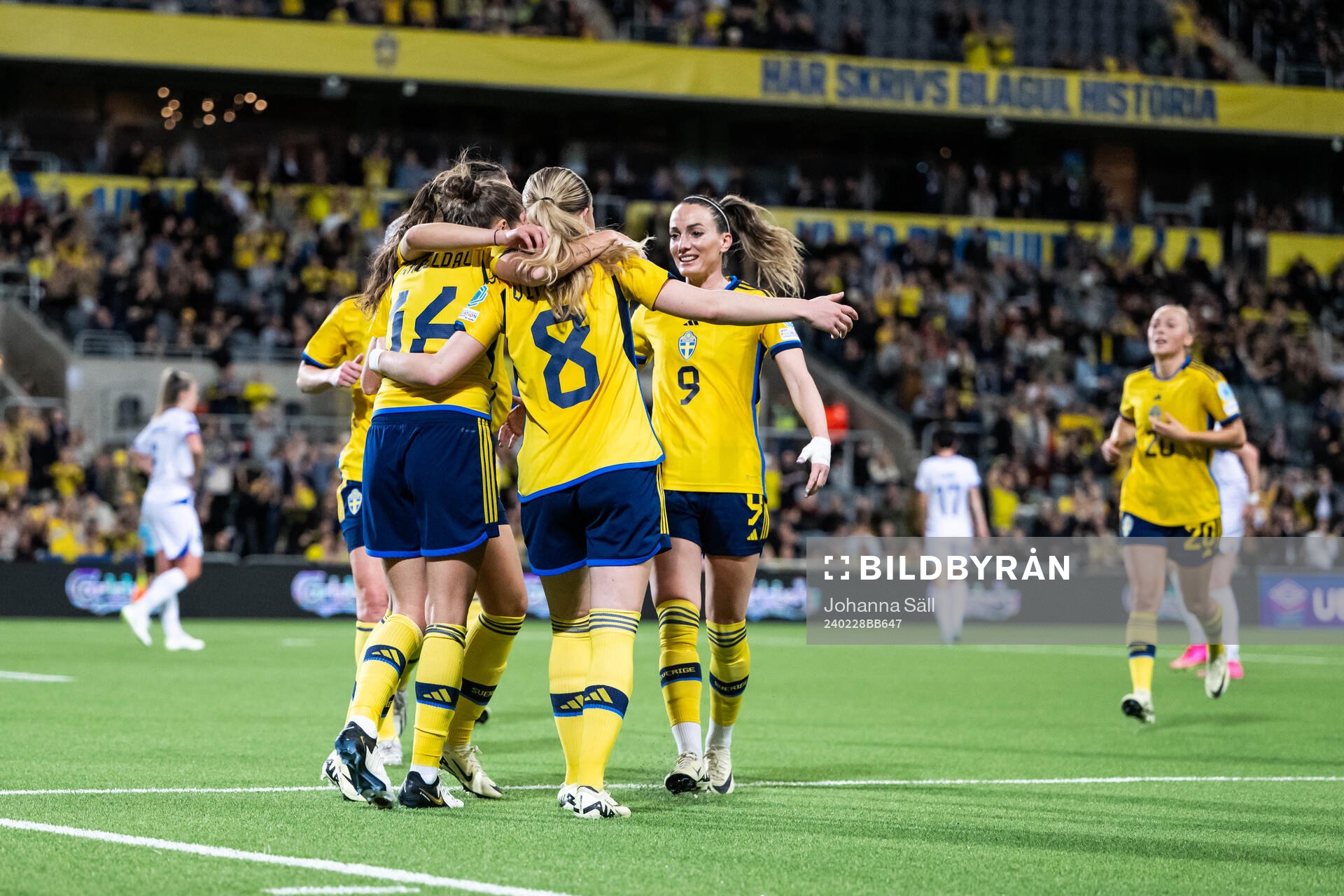 Filippa Angeldahl of Sweden celebrates with Matilda Vinberg