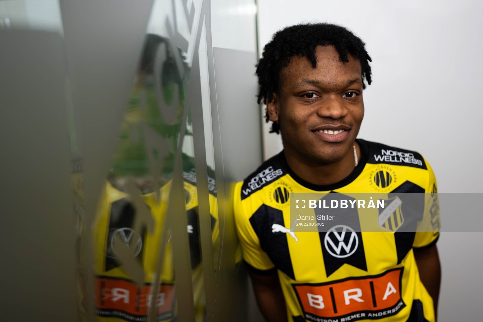 Häckens nyförvärv Jeremy Agbonifo poserar för ett porträtt den 28 februari 2024 i Göteborg. 