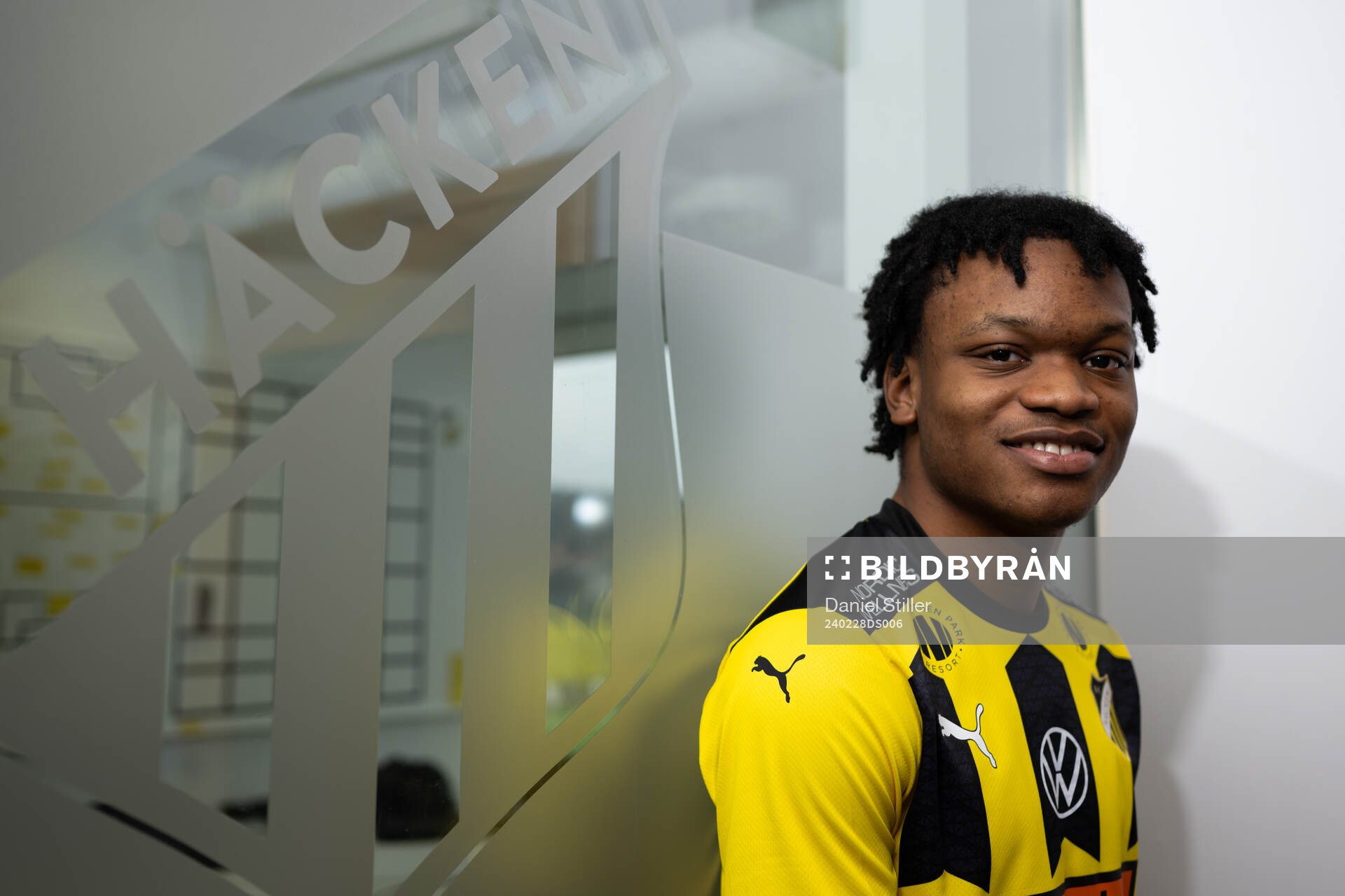 Häckens nyförvärv Jeremy Agbonifo poserar för ett porträtt den 28 februari 2024 i Göteborg. 