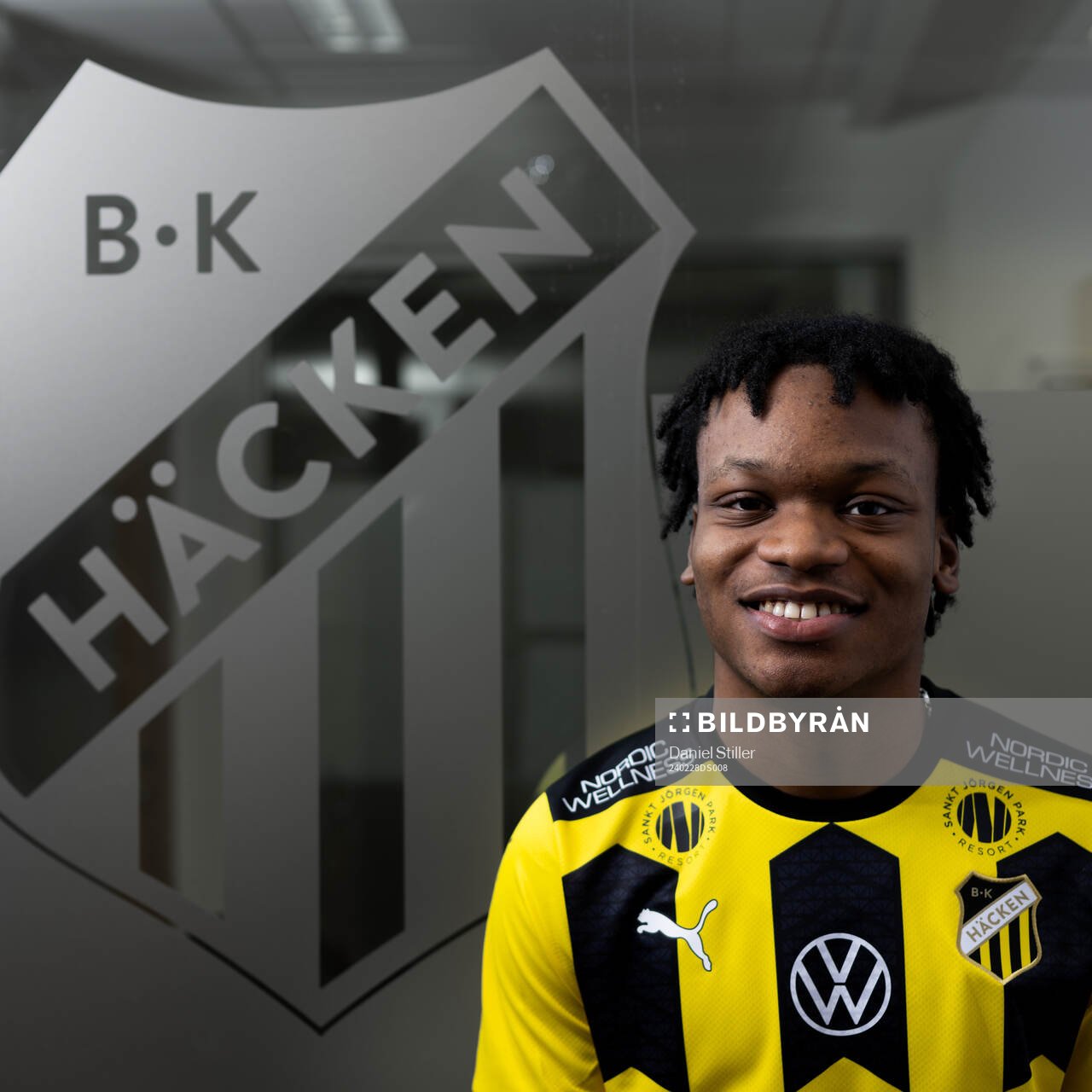 Häckens nyförvärv Jeremy Agbonifo poserar för ett porträtt den 28 februari 2024 i Göteborg. 
