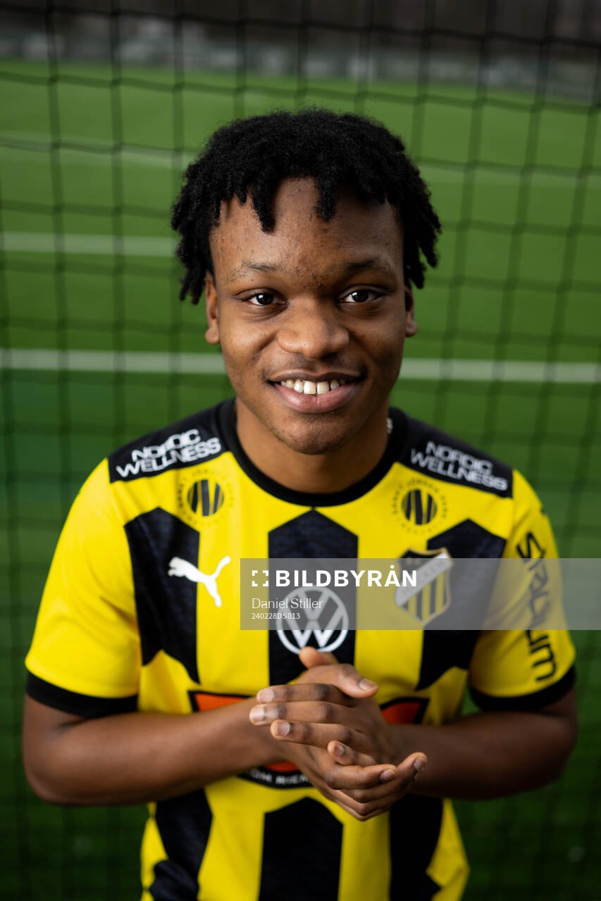 Häckens nyförvärv Jeremy Agbonifo poserar för ett porträtt den 28 februari 2024 i Göteborg. 