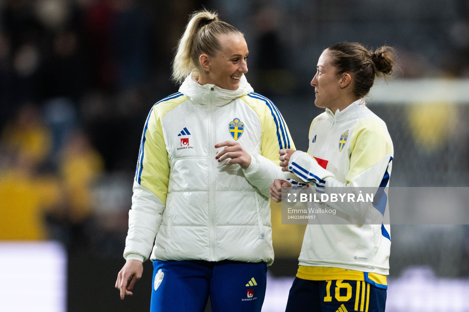 Stina Blackstenius and Filippa Angeldahl of Sweden