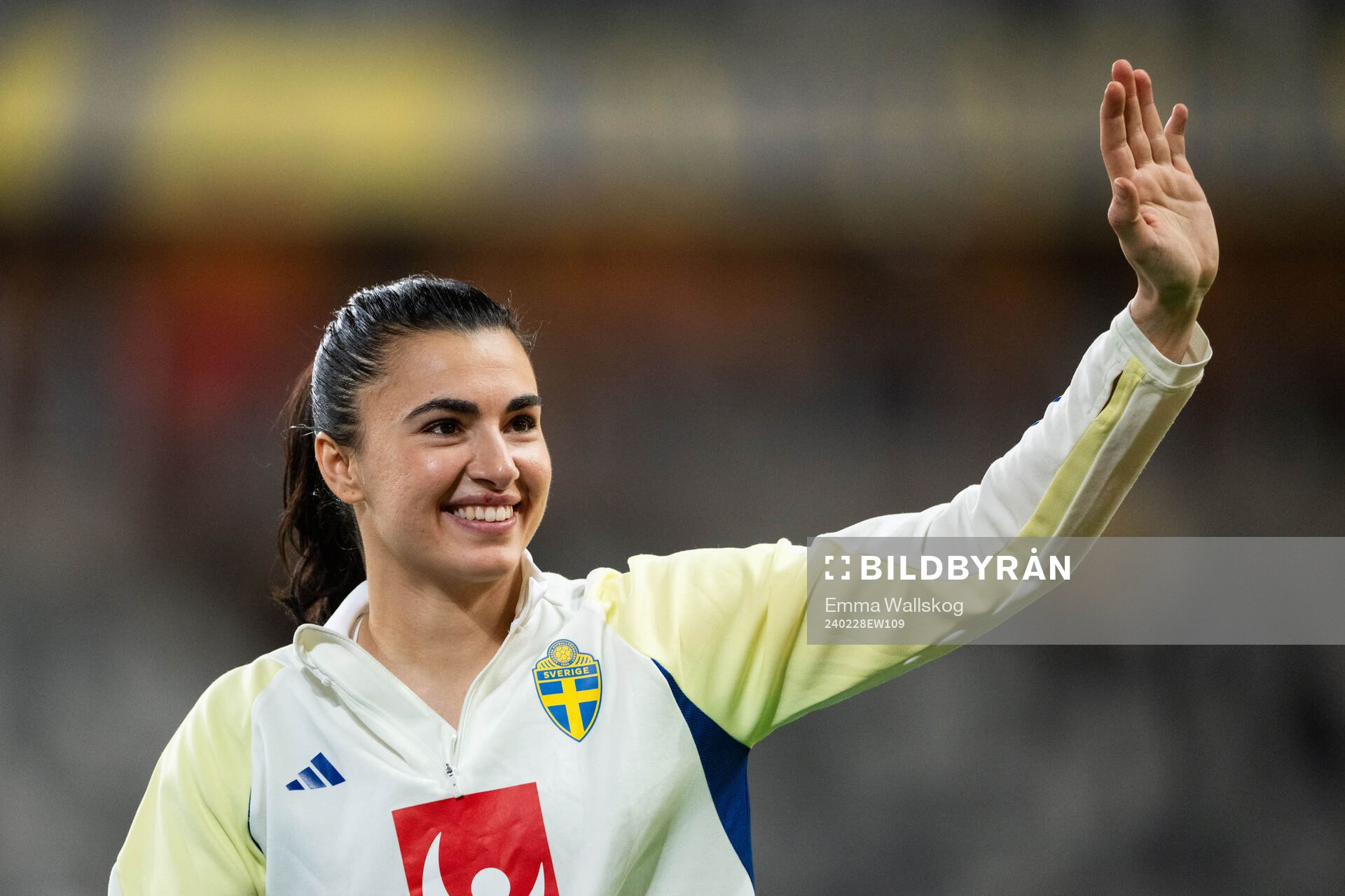 Goalkeeper Zecira Musovic of Sweden celebrates