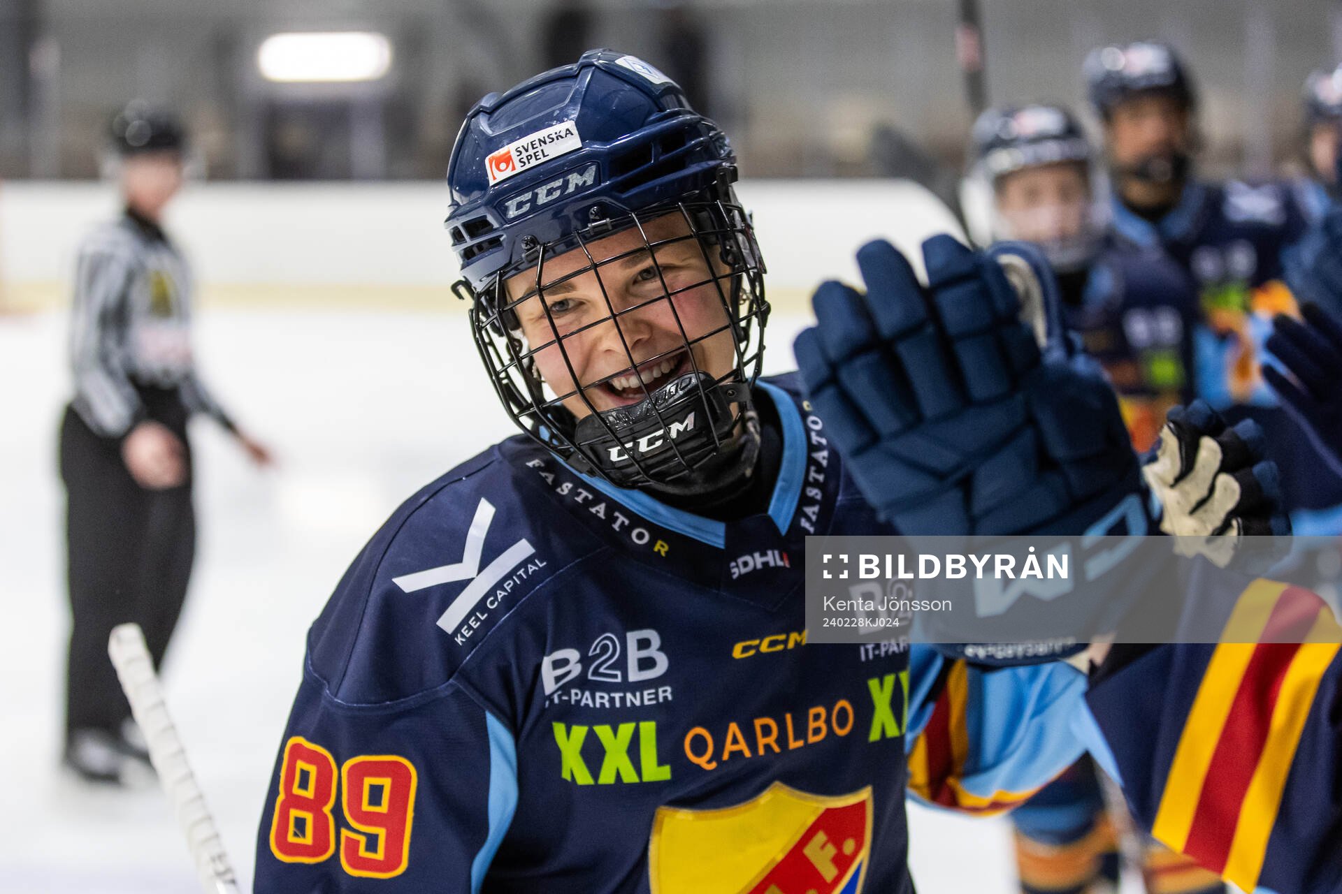 Djurgårdens Nicole Hall jublar