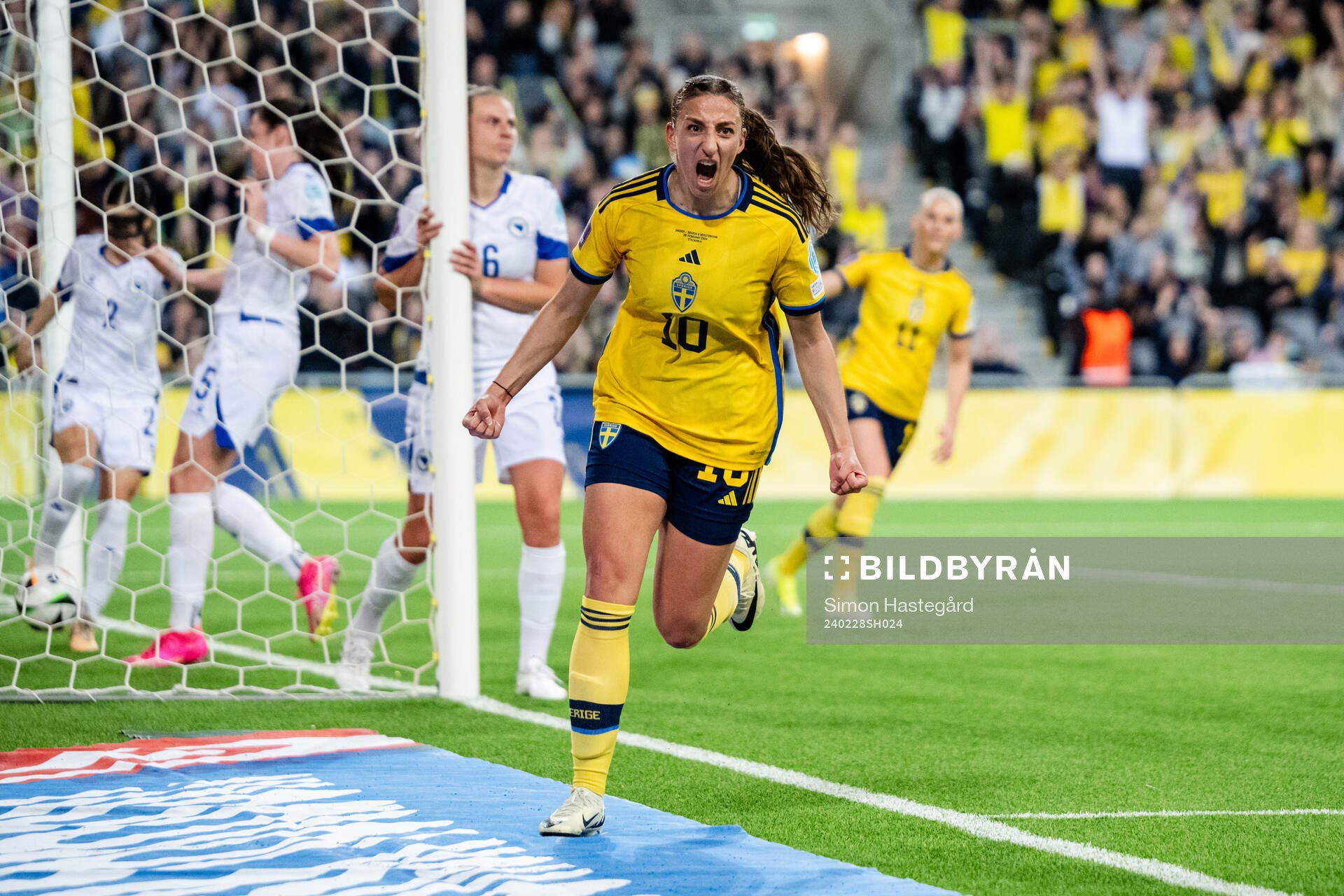 Rusul Rosa Kafaji of Sweden celebrates the 3-0 goal