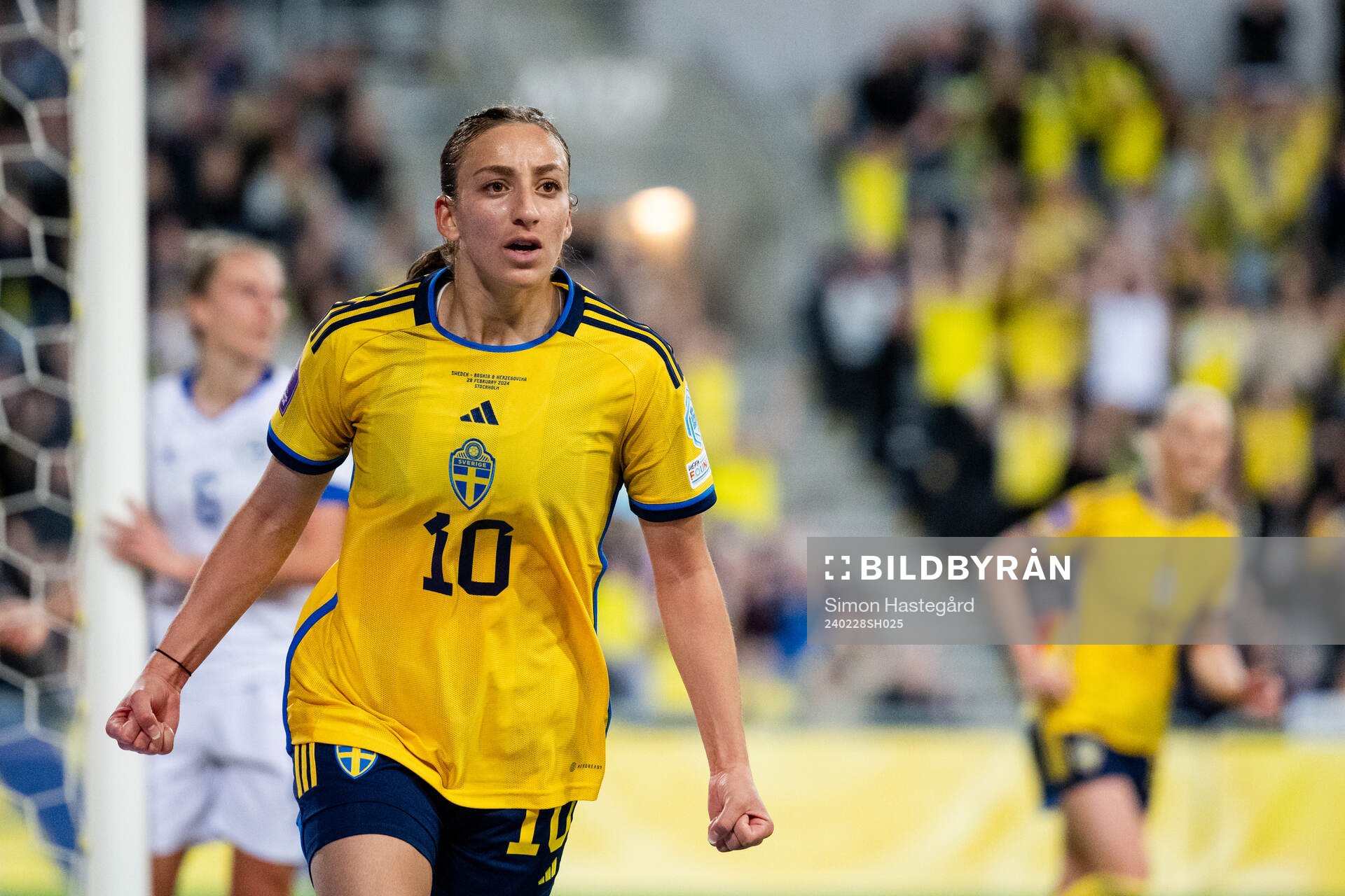 Rusul Rosa Kafaji of Sweden celebrates the 3-0 goal