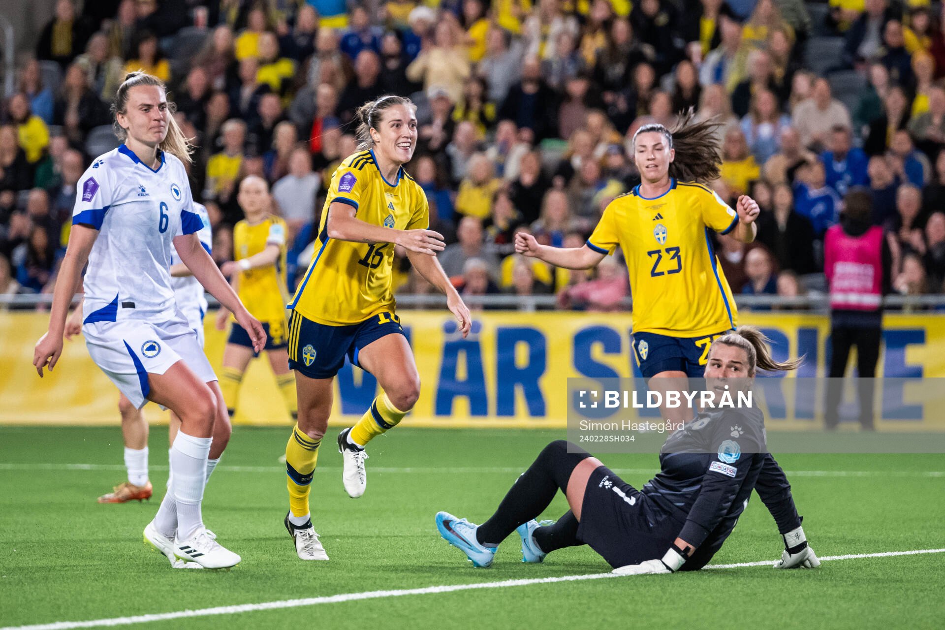 Filippa Angeldahl of Sweden celebrates