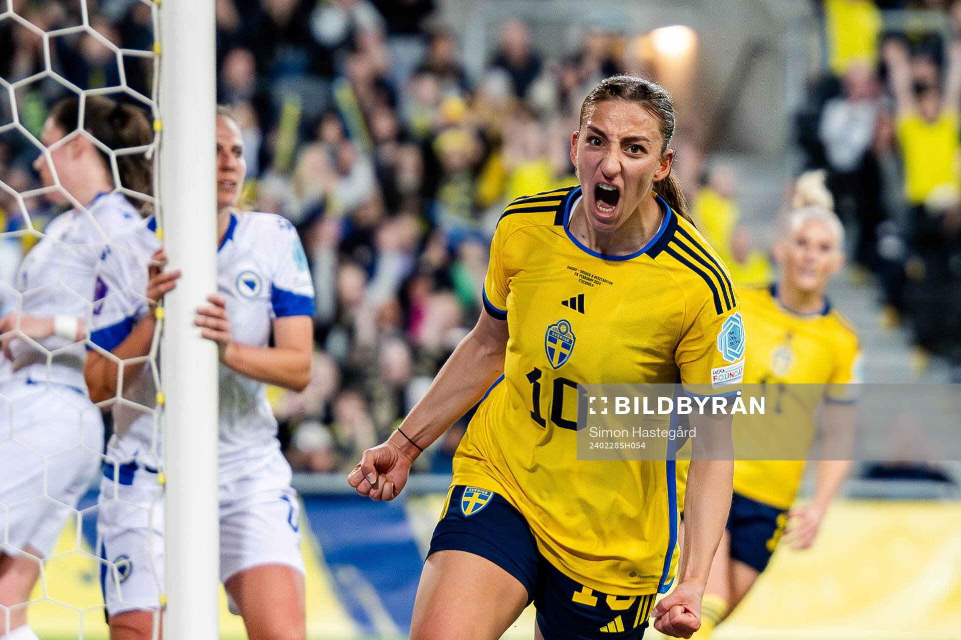 Rusul Rosa Kafaji of Sweden celebrates the 3-0 goal