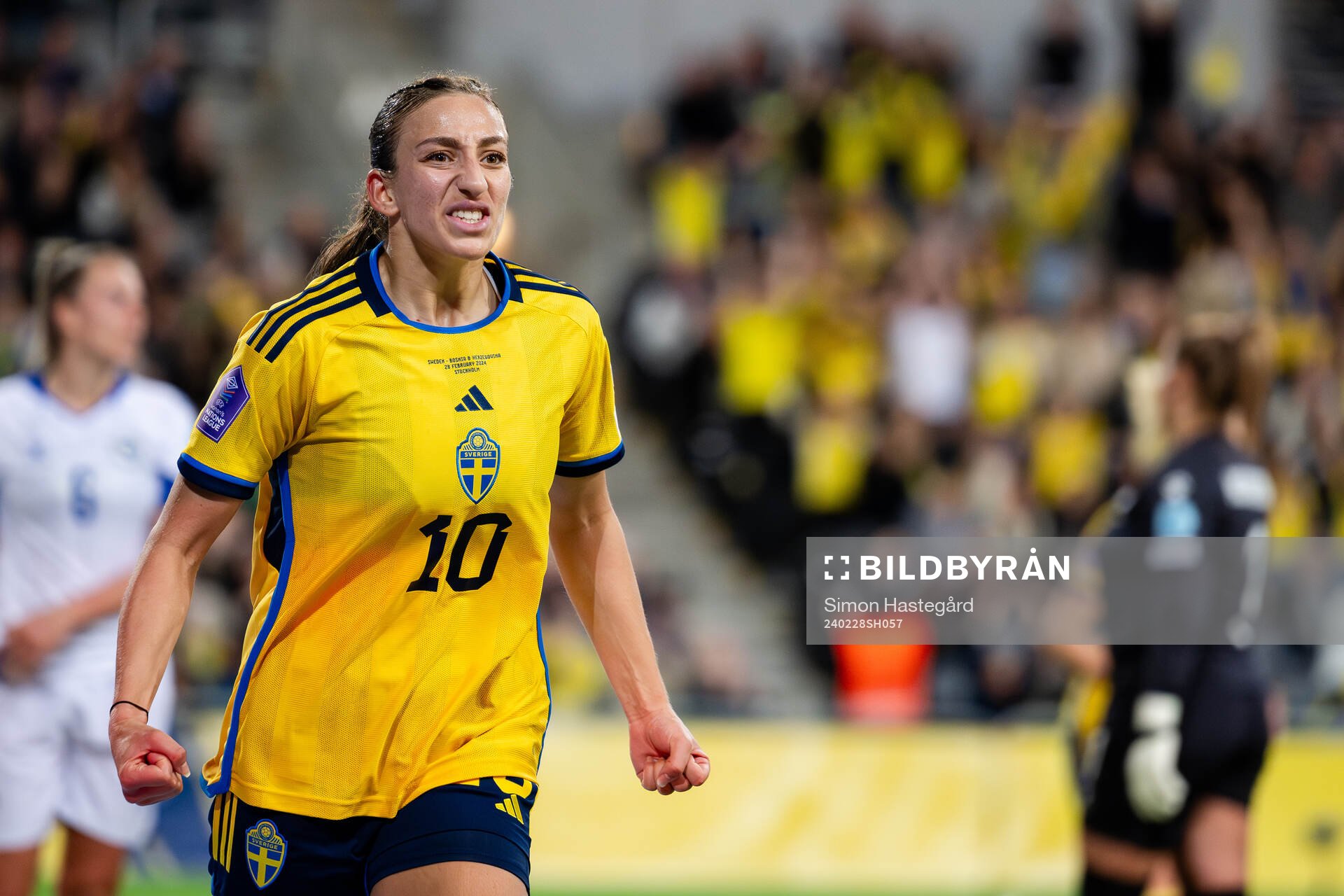 Rusul Rosa Kafaji of Sweden celebrates the 3-0 goal