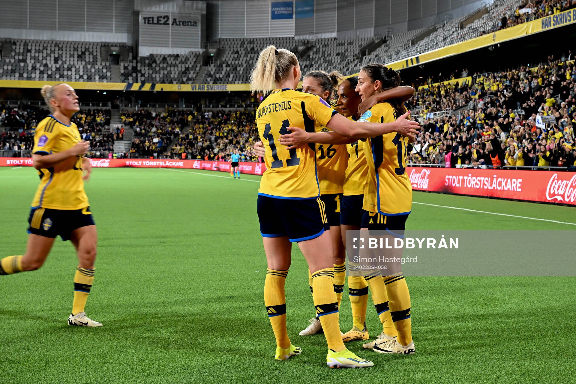 Rusul Rosa Kafaji of Sweden celebrates the 3-0 goal