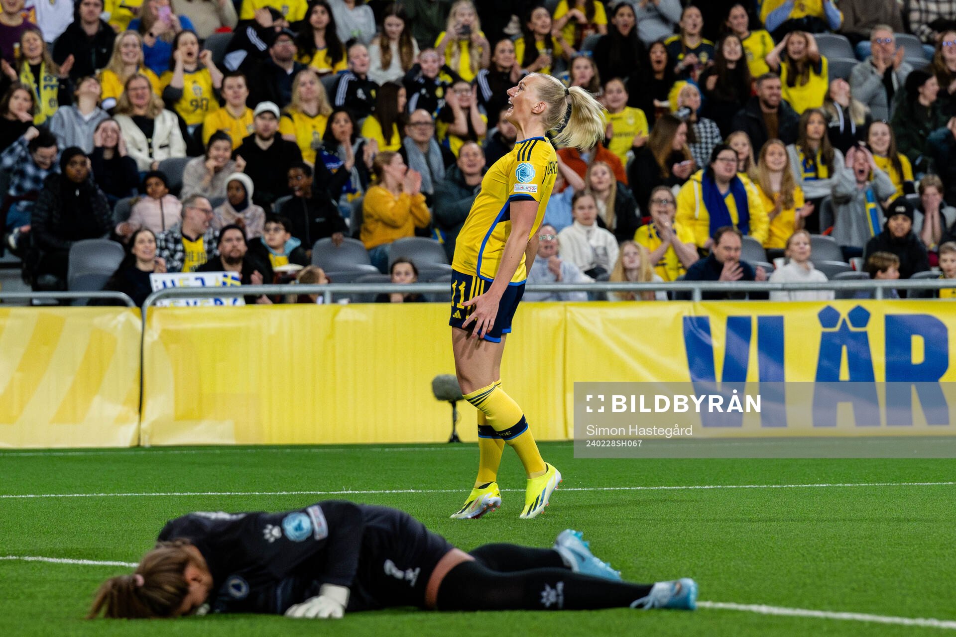 Stina Blackstenius of Sweden reacts