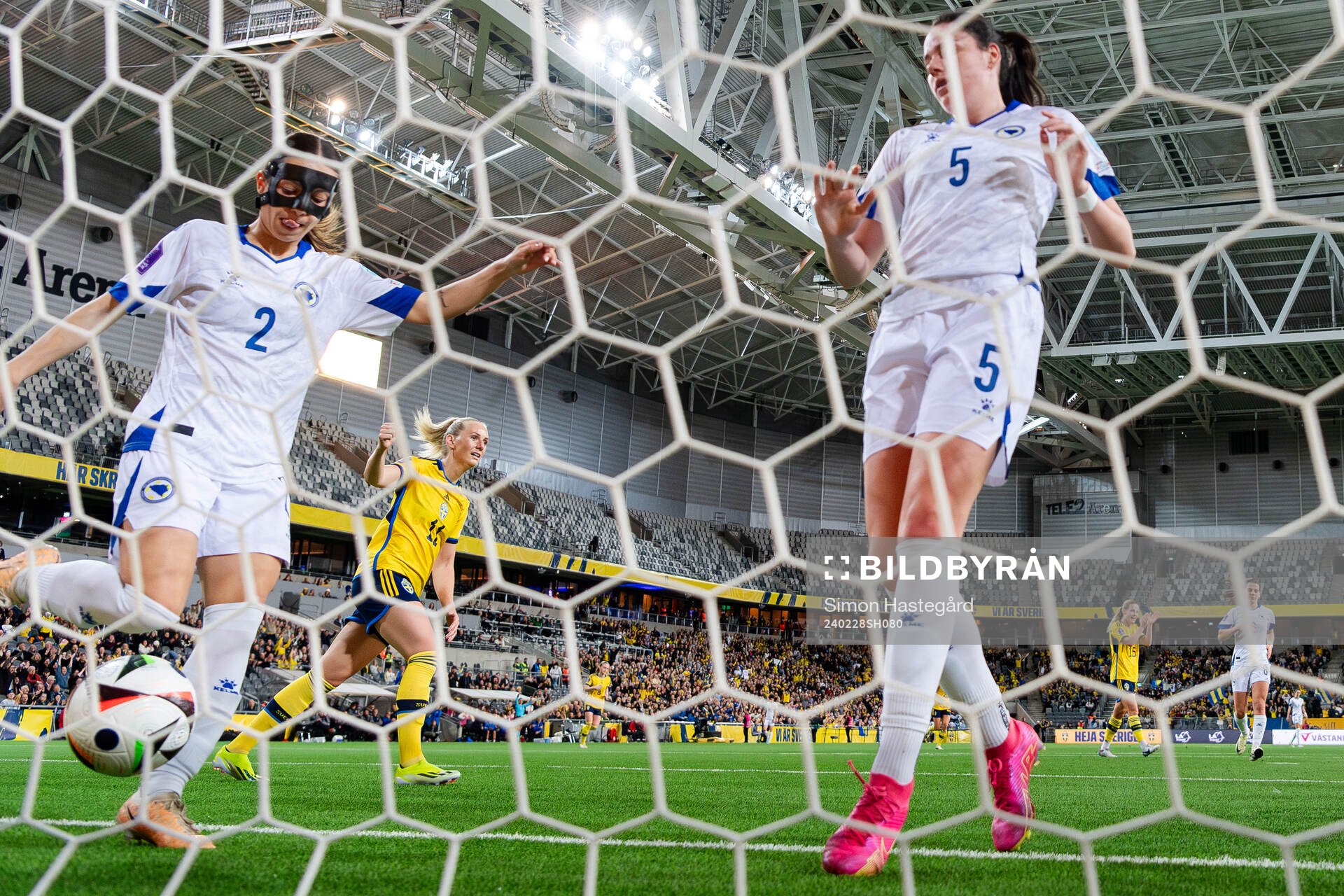 Stina Blackstenius of Sweden celebrates the 3-0 goal by