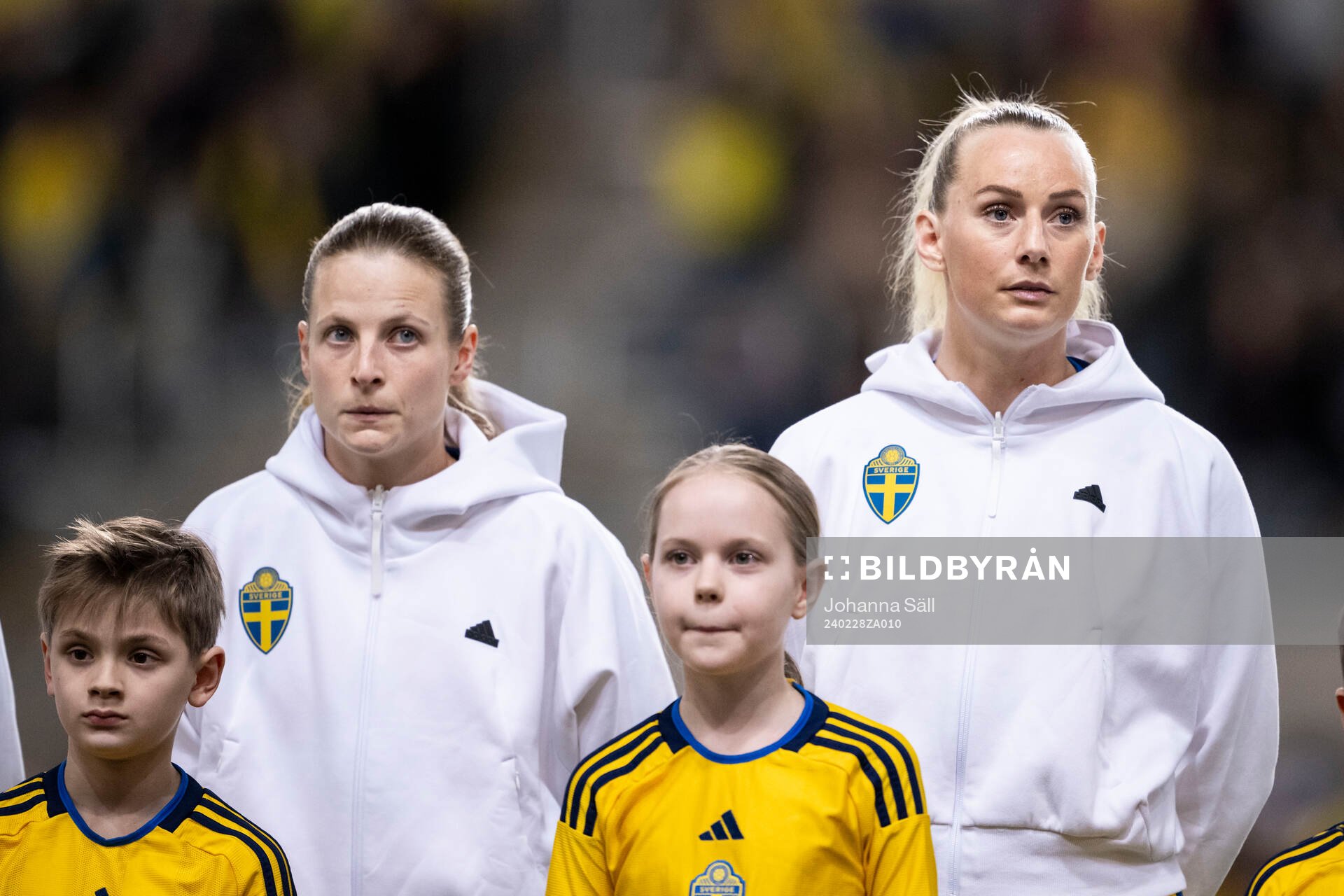 Anna Anvegård and Stina Blackstenius of Sweden