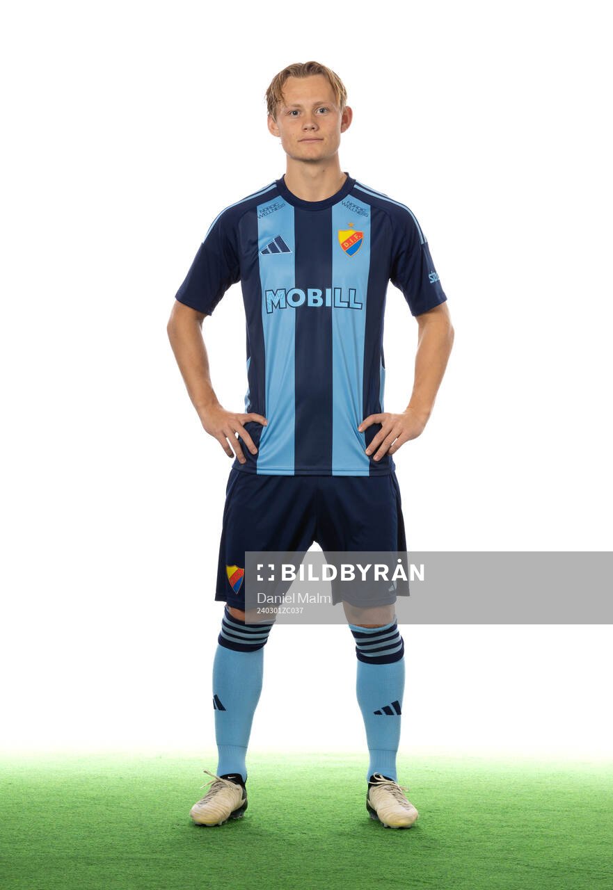 Djurgården Tobias Gulliksen poserar för ett porträtt den 1 mars 2024 i Stockholm.