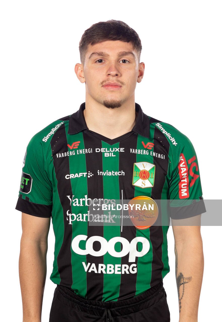 Varbergs Isak Bjerkebo poserar för ett porträtt den 1 mars 2024 i Varberg.