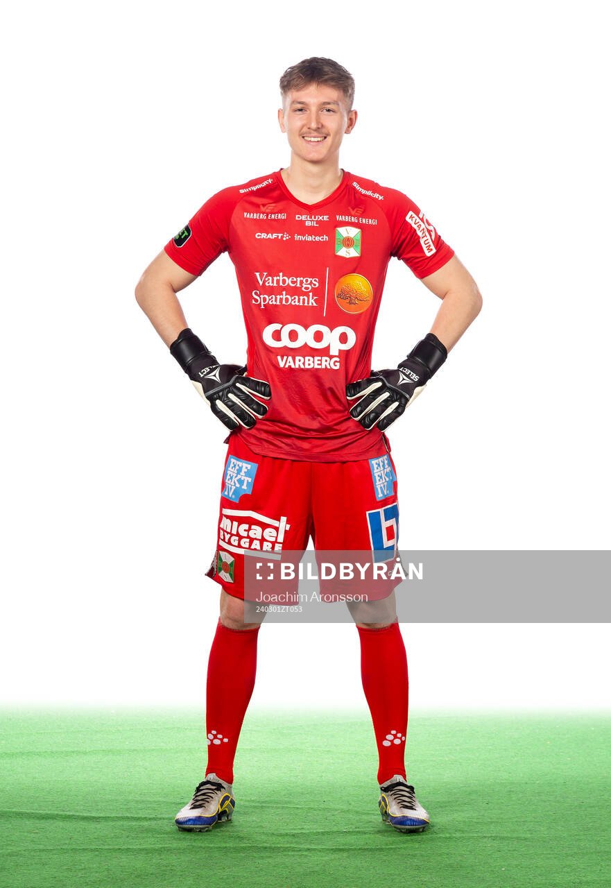 Varbergs Viktor Dryselius 1 poserar för ett porträtt den 1 mars 2024 i Varberg.