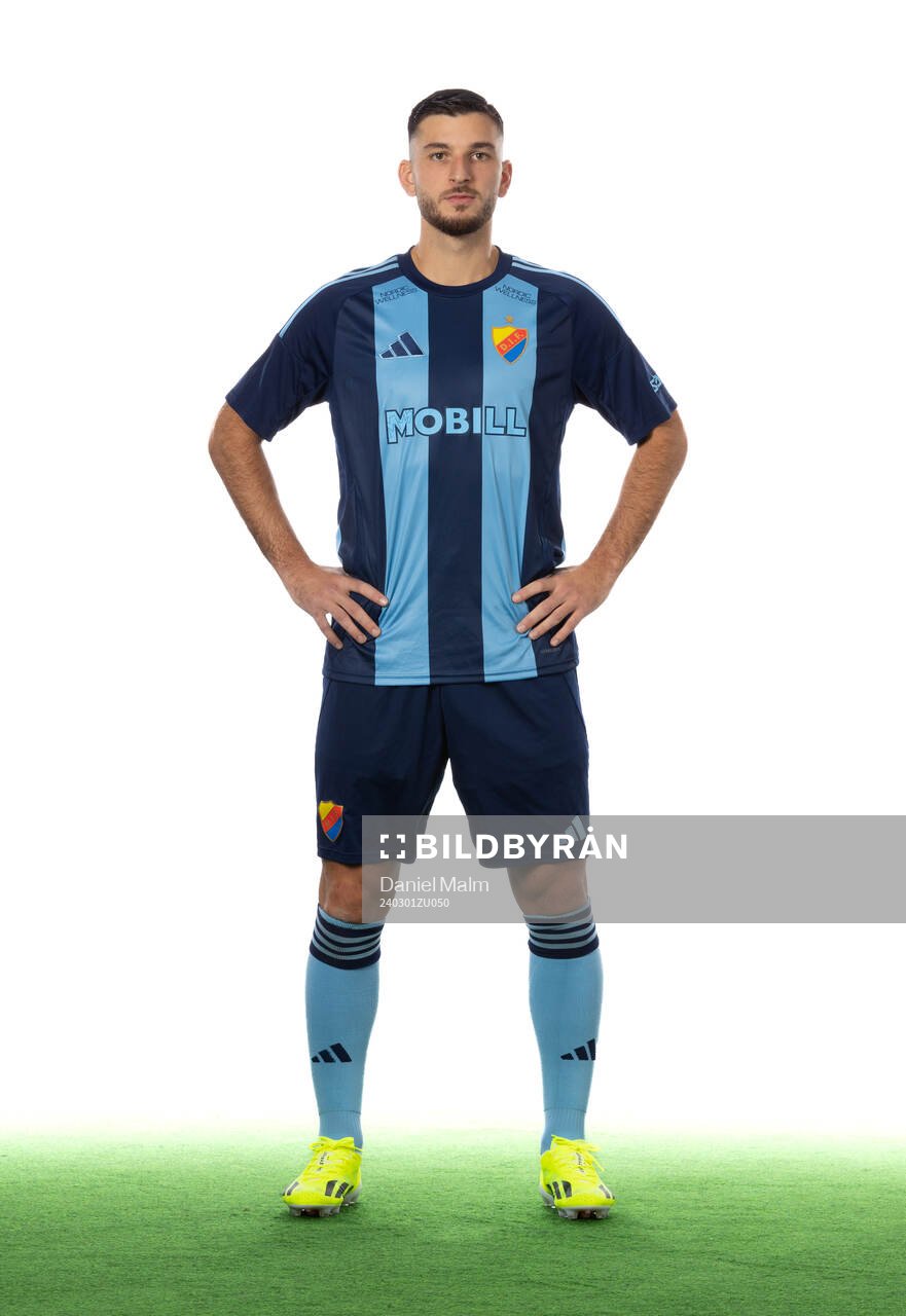 Djurgården Besard Sabovic poserar för ett porträtt den 1 mars 2024 i Stockholm.