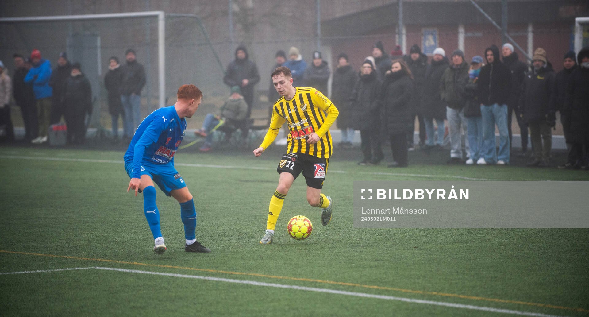 IFK Hässleholms Harry Thomasson i träningsmatchen mellan