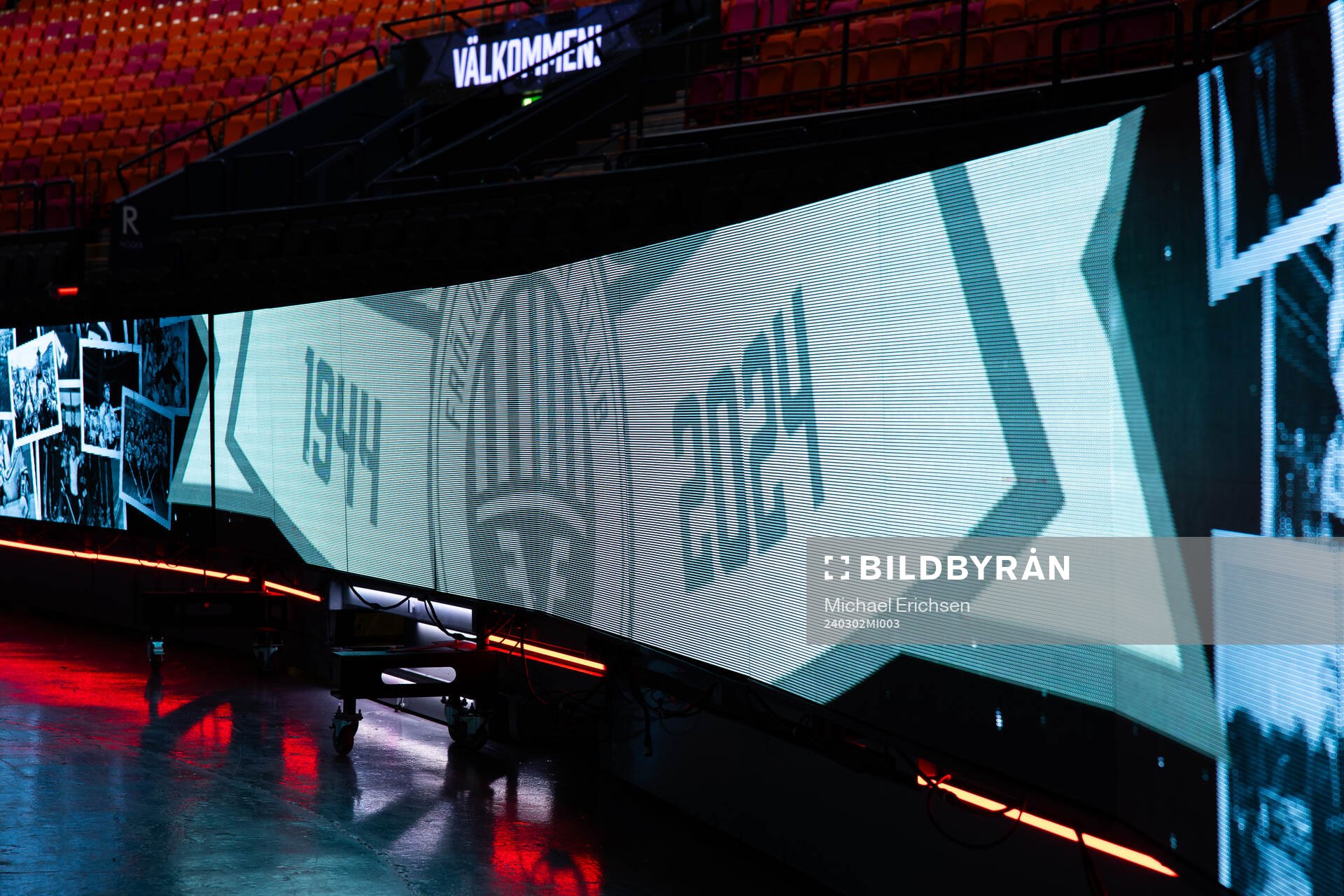 LED skärmar i Scandinavium med Frölundas 80 års jubileum
