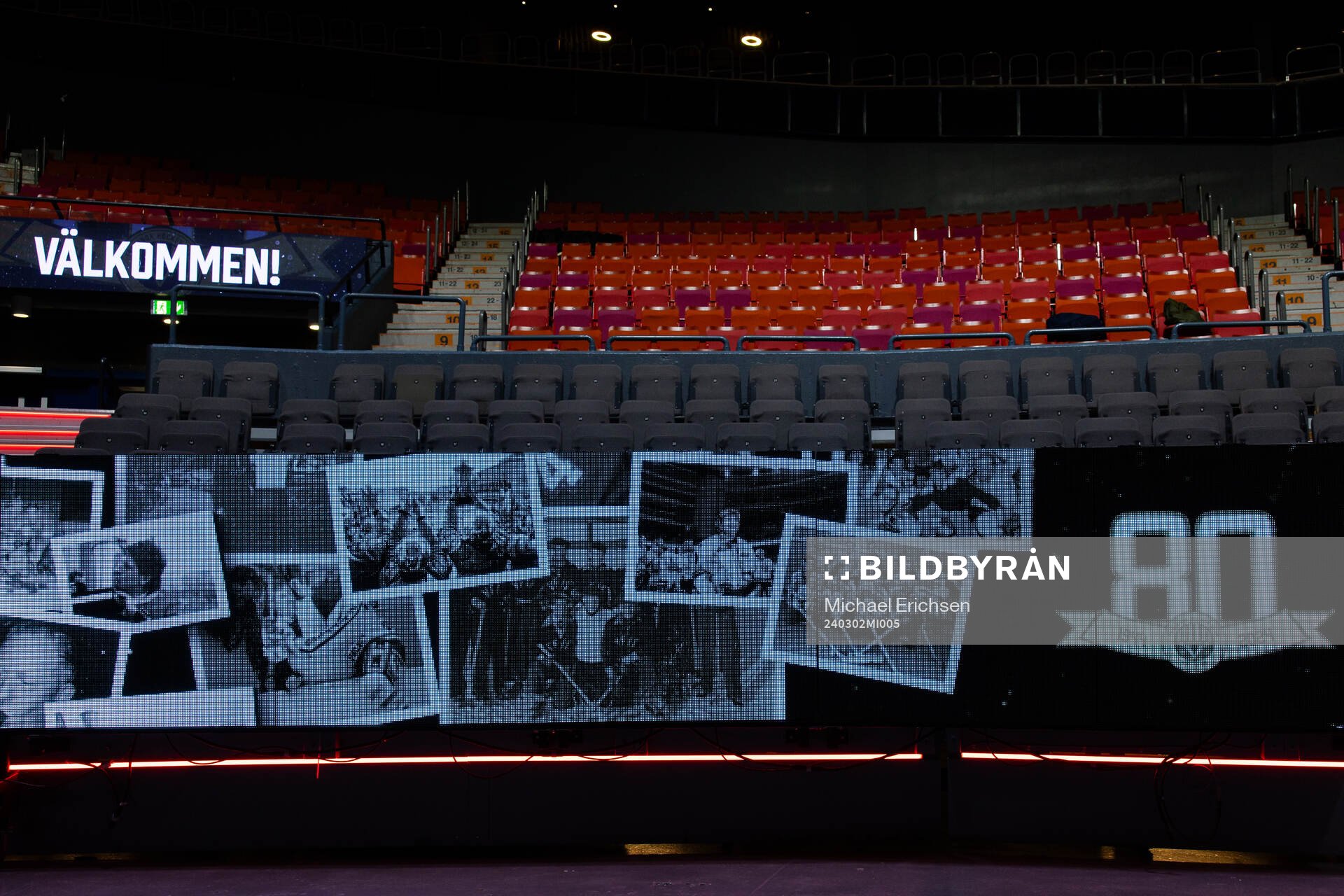 LED skärmar i Scandinavium med Frölundas 80 års jubileum