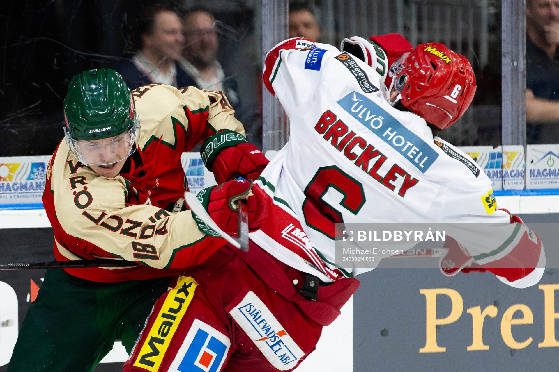 Frölundas Linus Öberg och MoDos Daniel Brickley