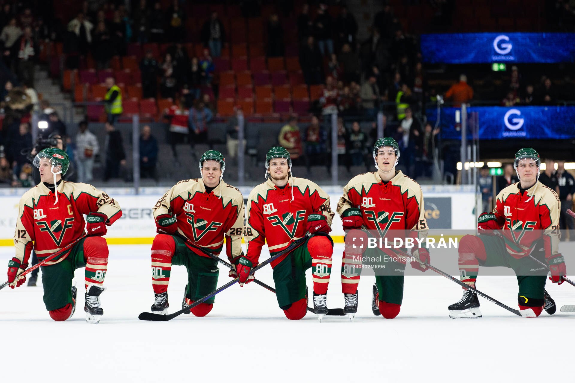 Frölundas Max Friberg, Isac Heens, Malte Strömwall, David