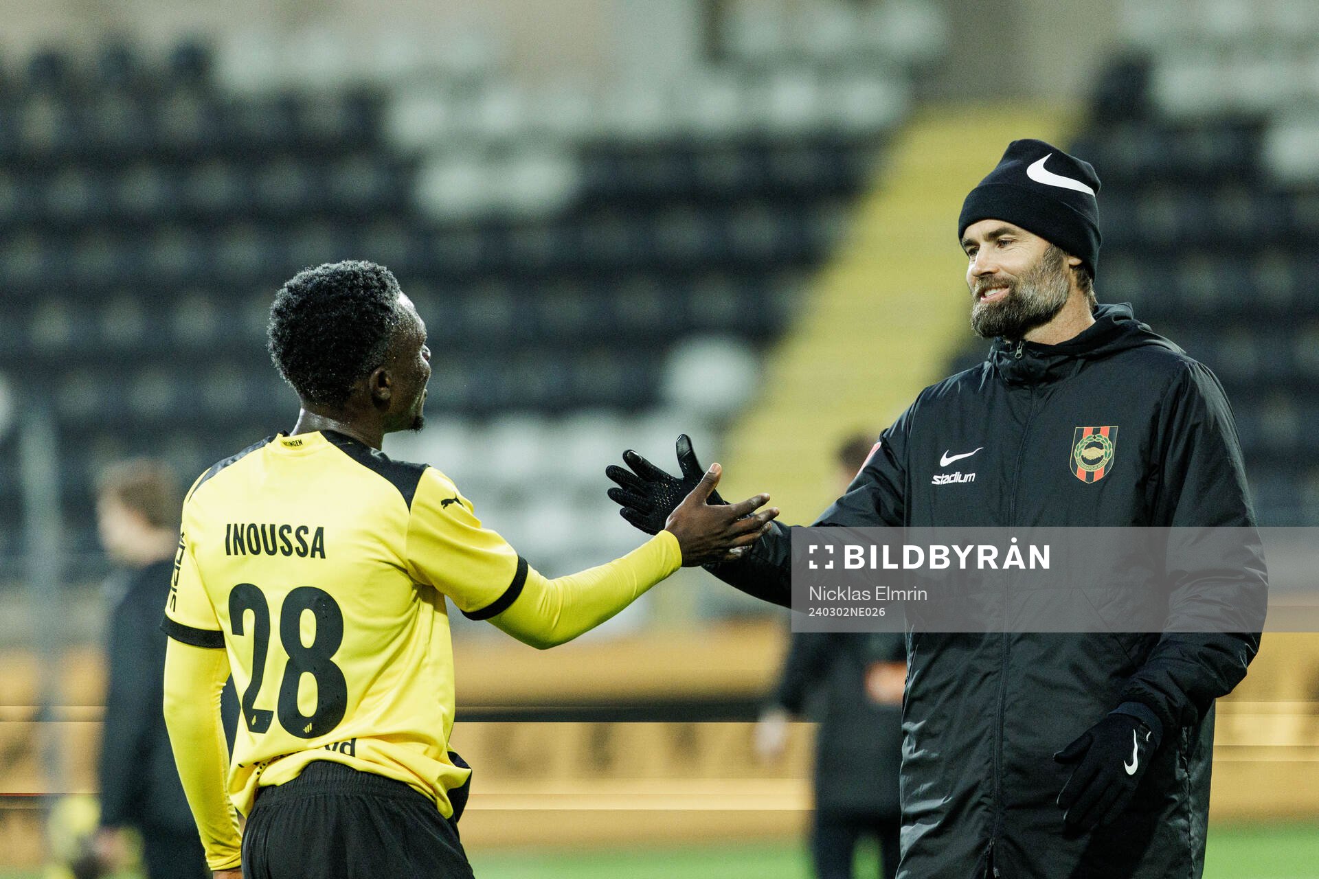 BK Häckens Zeidane Inoussa och Brommapojkarnas tränare