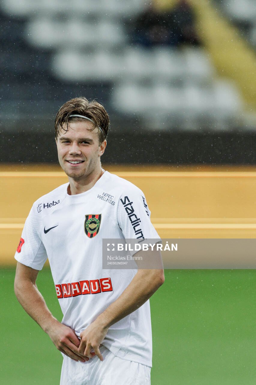 Brommapojkarnas Wilmer Odefalk inför fotbollsmatchen i Svenska Cupen mellan BK Häcken och Brommapojkarna den 2 mars 2024 i Göteborg.