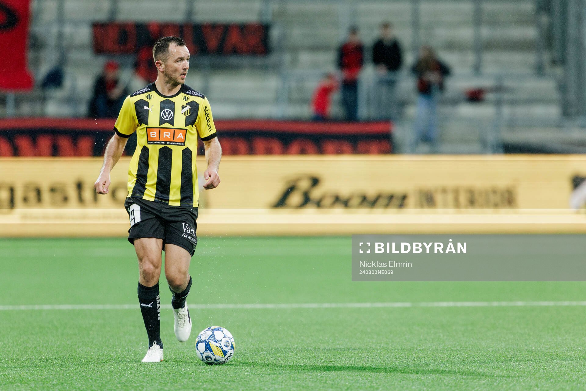 BK Häckens Even Hovland under fotbollsmatchen i Svenska Cupen mellan BK Häcken och Brommapojkarna den 2 mars 2024 i Göteborg. 
