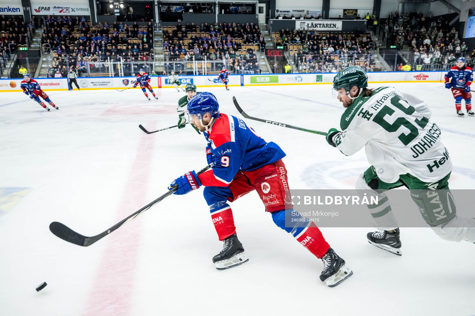 Oskarshamns Ahti Oksanen och Färjestads Linus Johansson