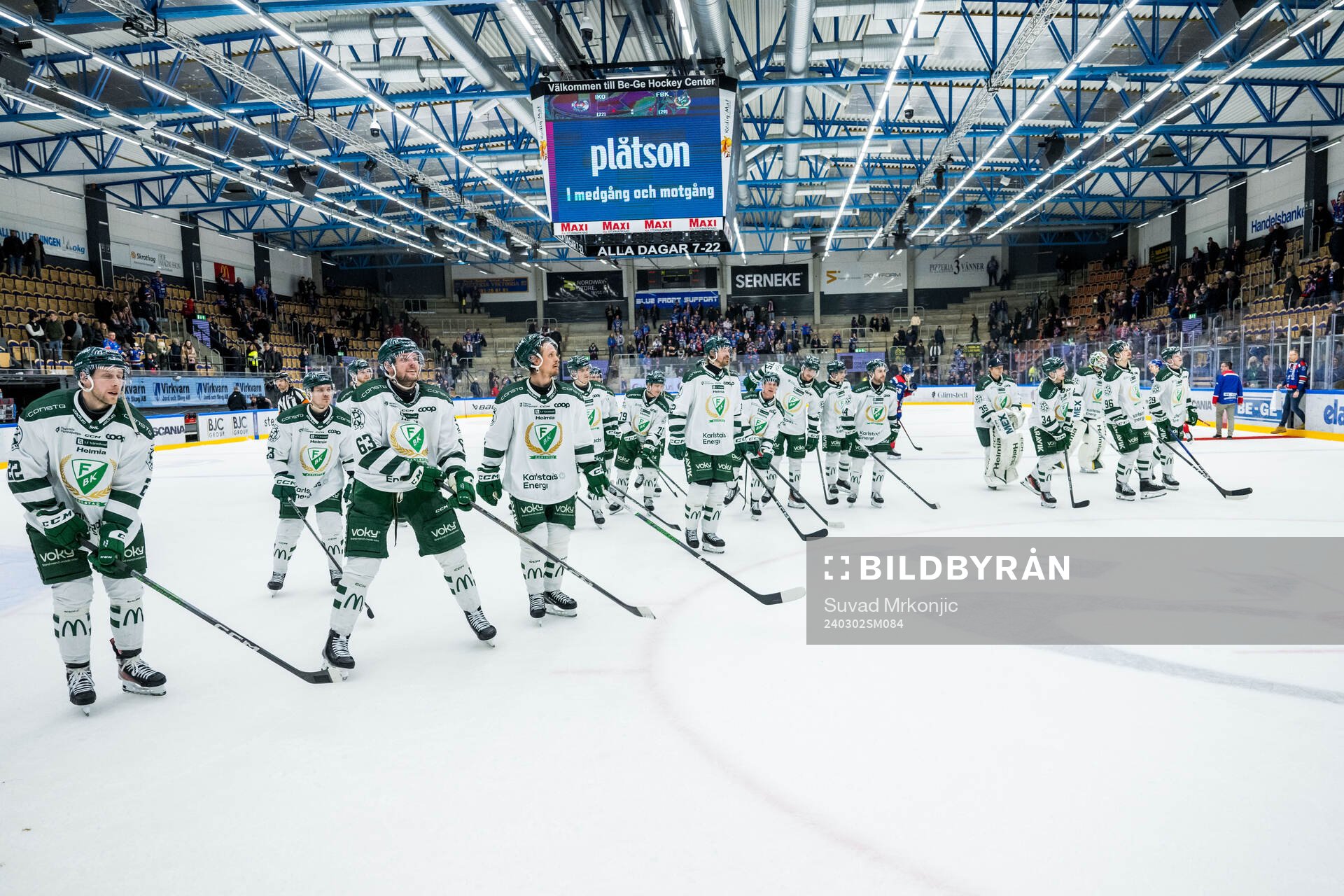 Färjestad spelare jublar