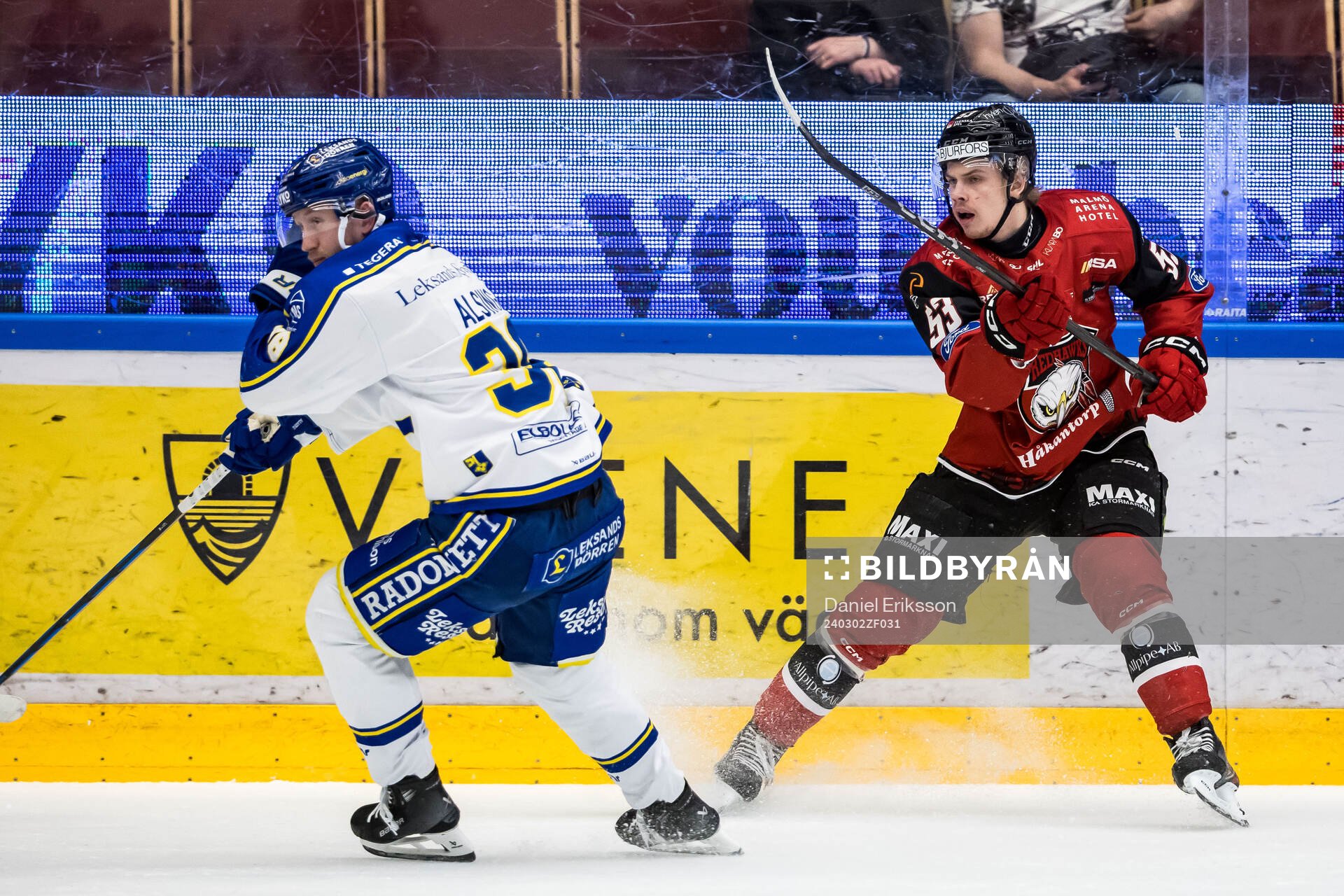 Leksands Olle Alsing och Malmö Redhawks Albert Sjöberg
