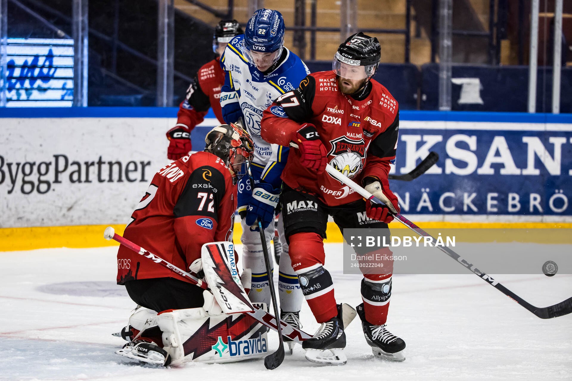 Malmö Redhawks målvakt Daniel Marmenlind och Leksands
