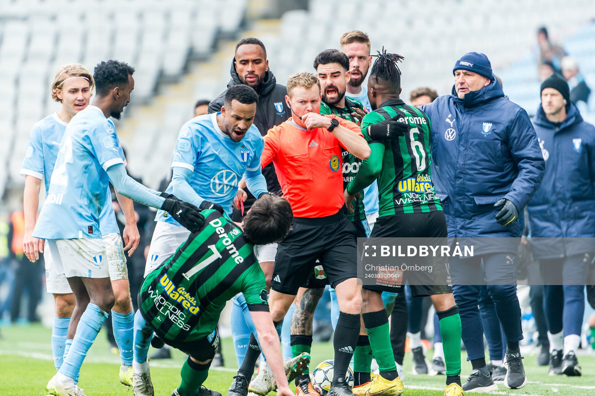 Domare Fredrik Klitte, Malmö FFs Martin Olsson och