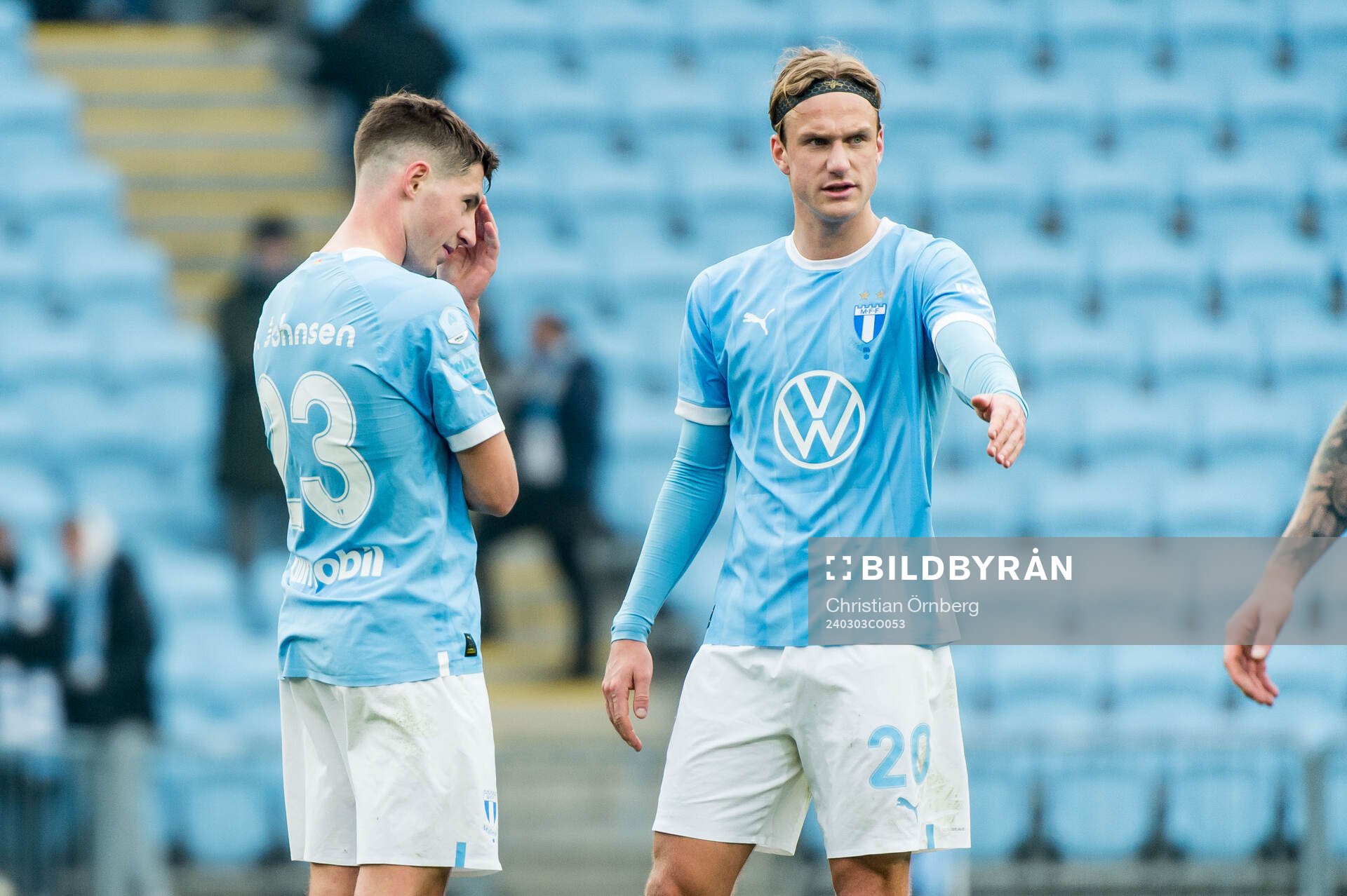 Malmö FFs Lasse Berg Johnsen och Erik Botheim deppar