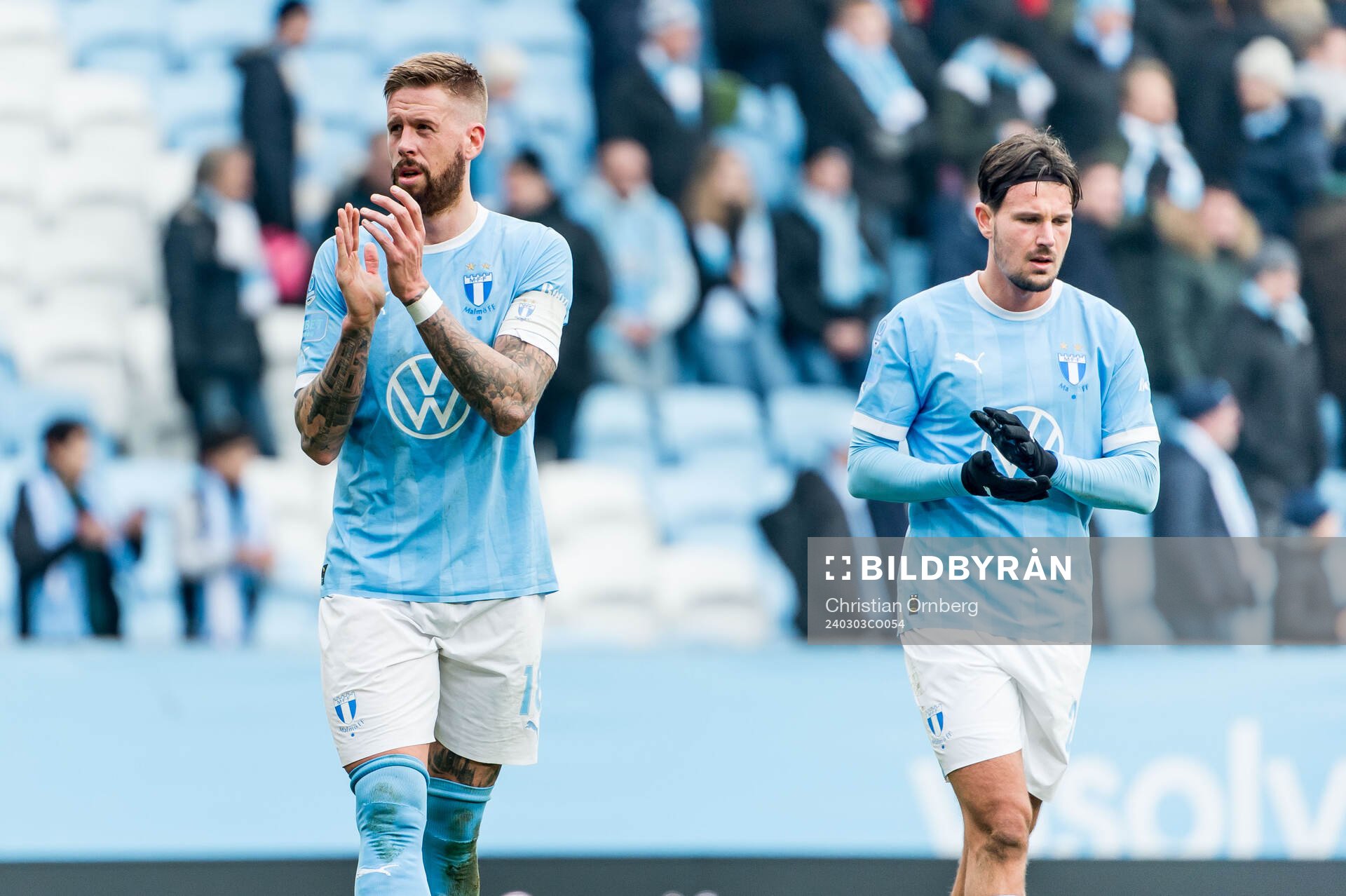 Malmö FFs Pontus Jansson och Stefano Vecchia deppar